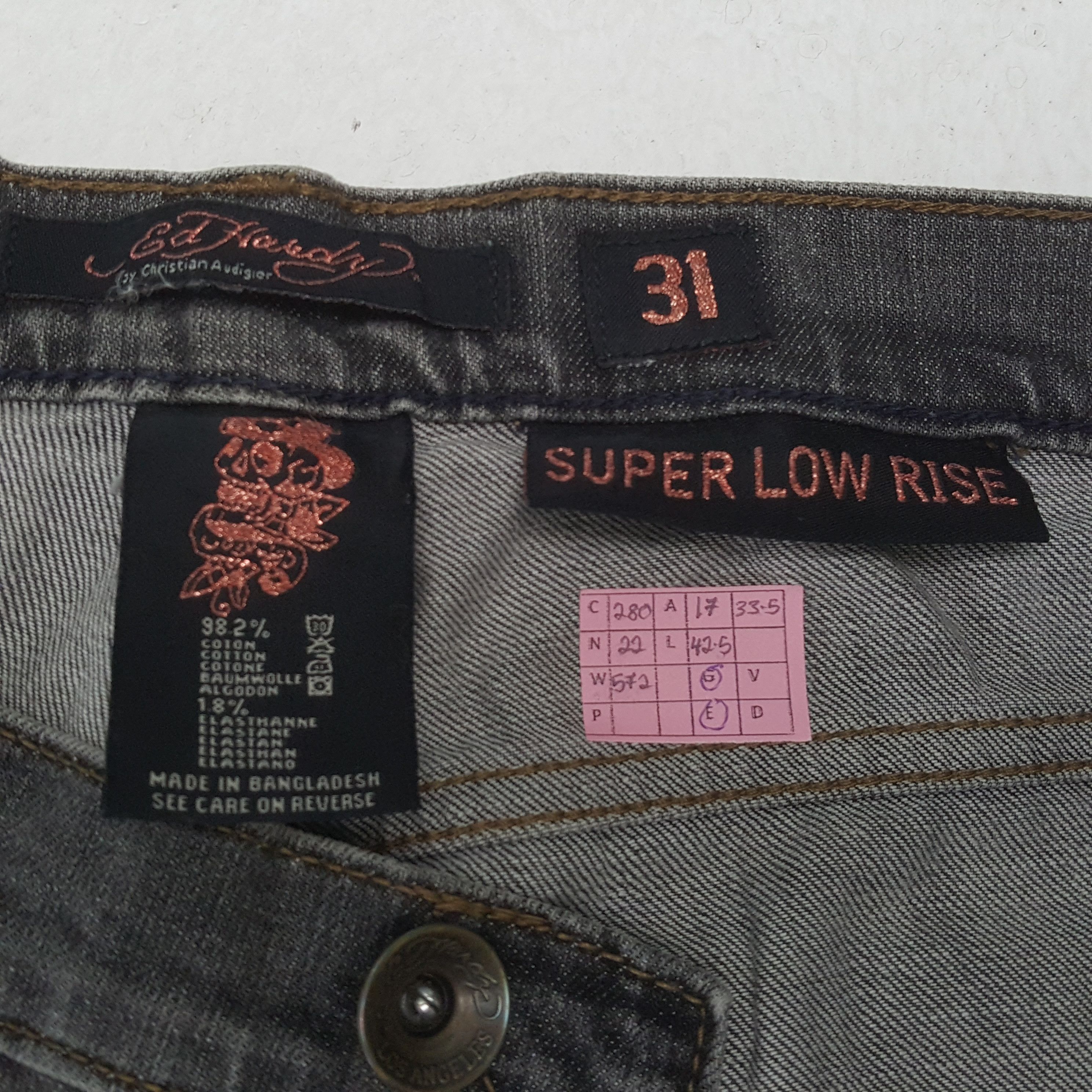 Ed Hardy × Vintage ED HARDEY Fashion Brand Jeans C280N22 Size 34" / US 12 / IT 48 - 13 Thumbnail