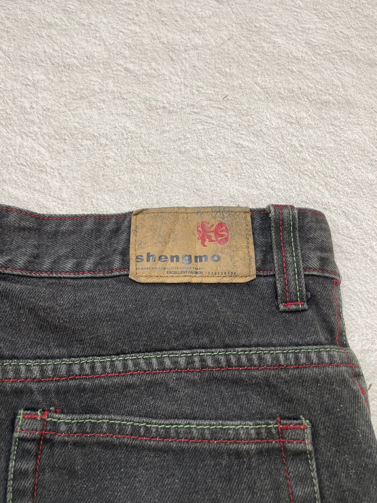 Japanese Brand 2000s Sheng Graphic Denim Wash Black Jeans Japan Y2K Size US 31 - 9 Thumbnail