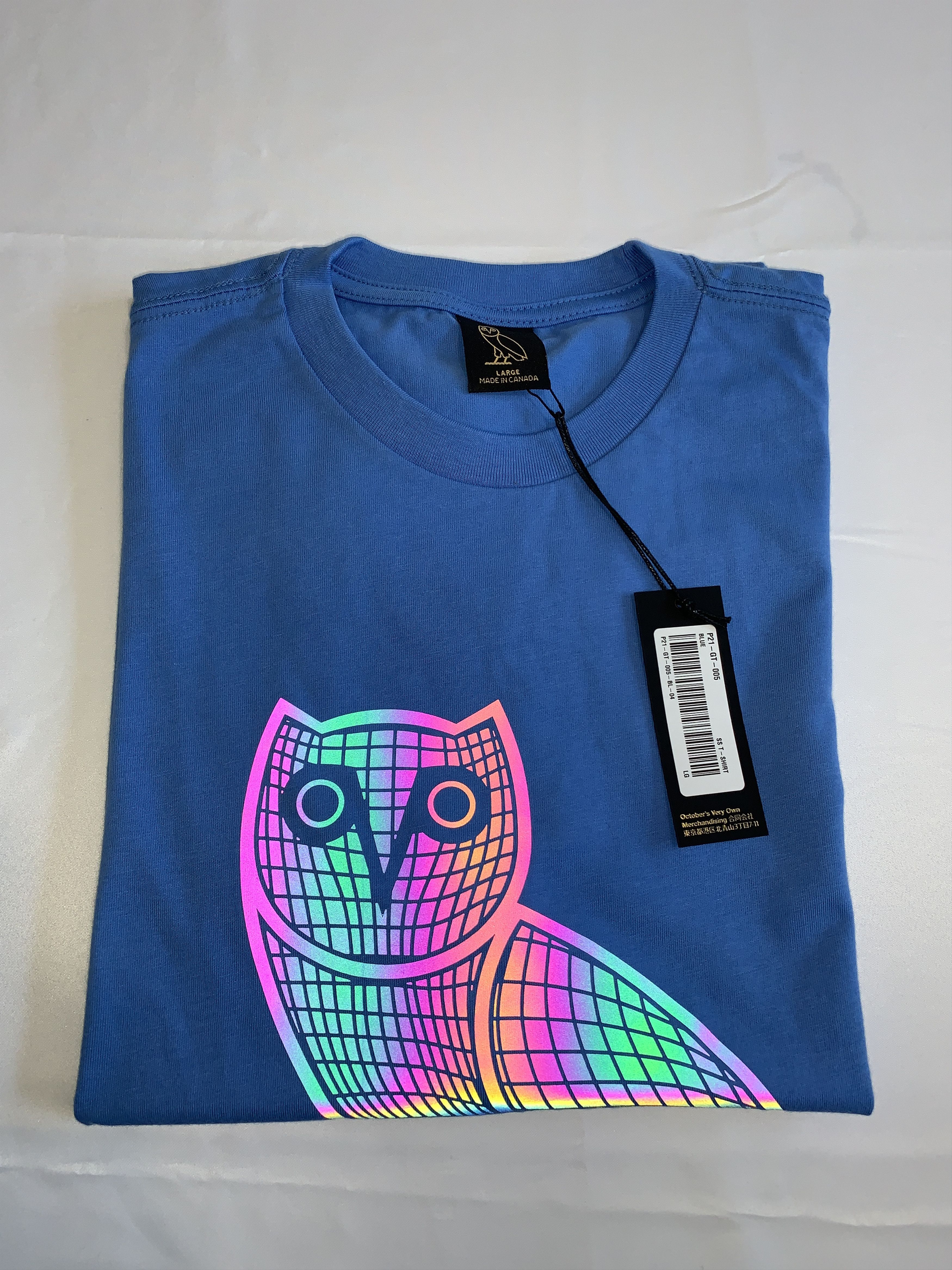 Drake *RARE* OVO Iridescent Grid OG Owl T-shirt Size US L / EU 52-54 / 3 - 1 Thumbnail