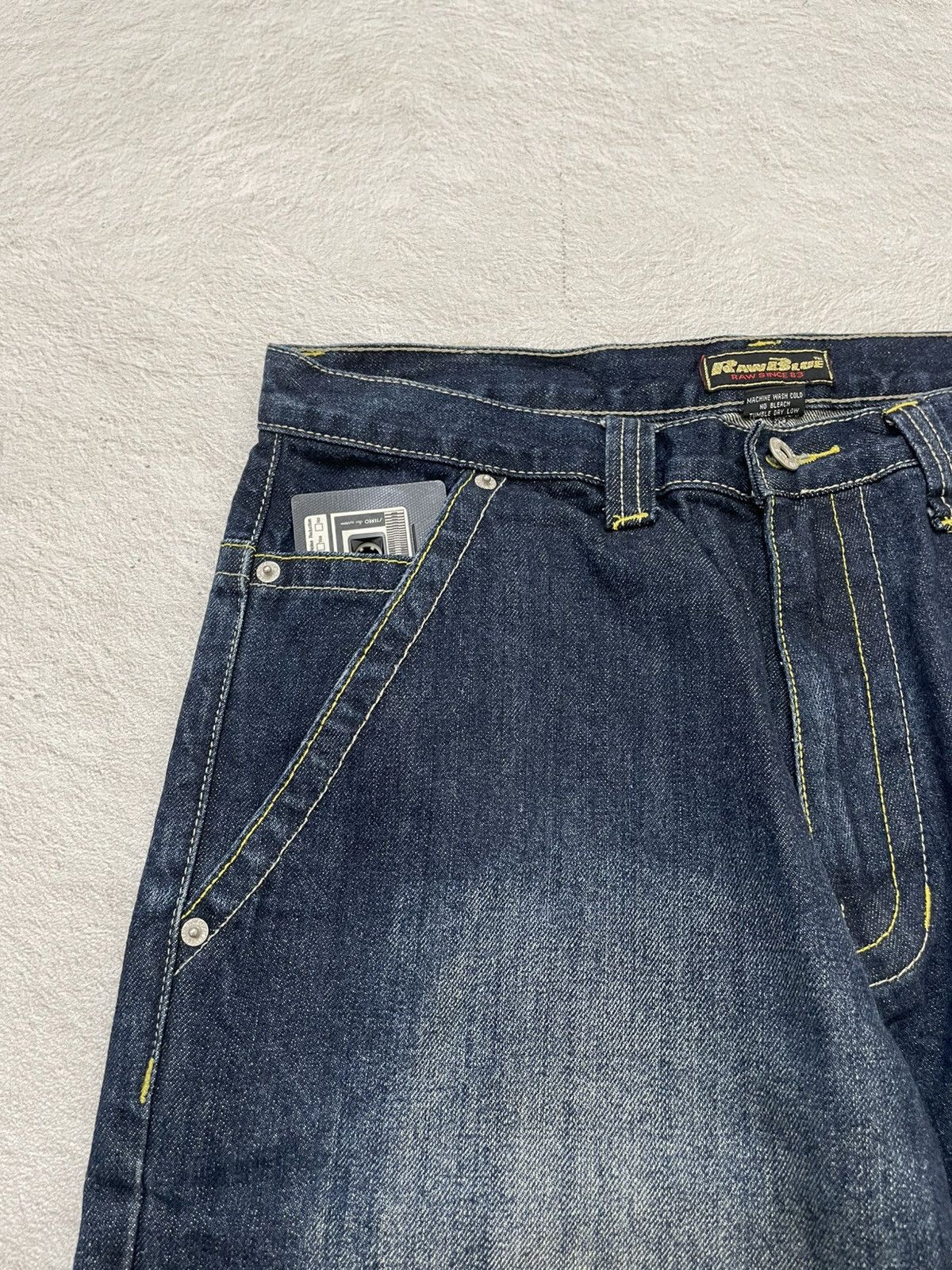 Japanese Brand 2000s Rawblue Crown Graphic Denim Shorts Y2K Streetwear Size US 33 - 4 Thumbnail