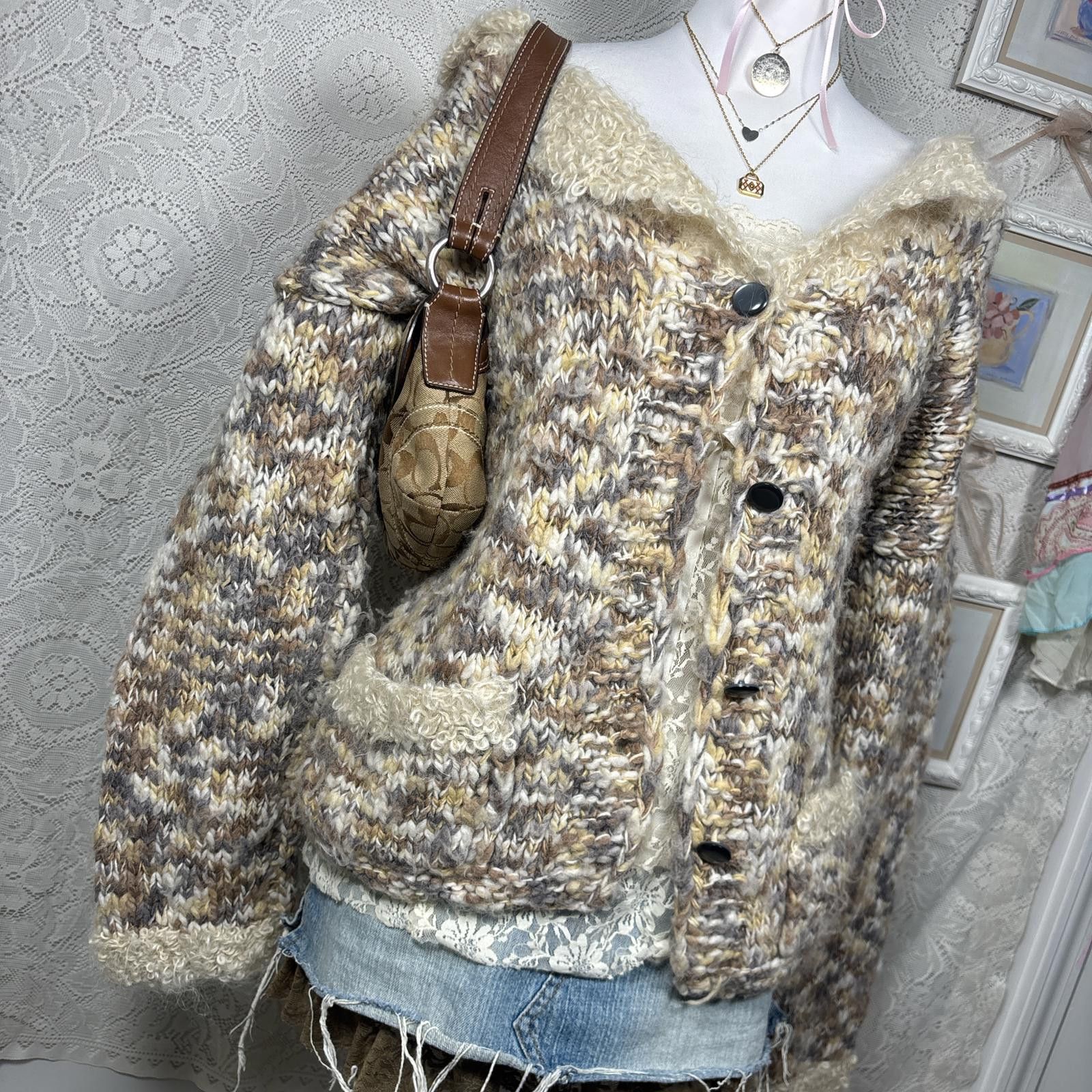 Other vintage wool knit cozy cardigan sweater Size M / US 6-8 / IT 42-44 - 3 Thumbnail