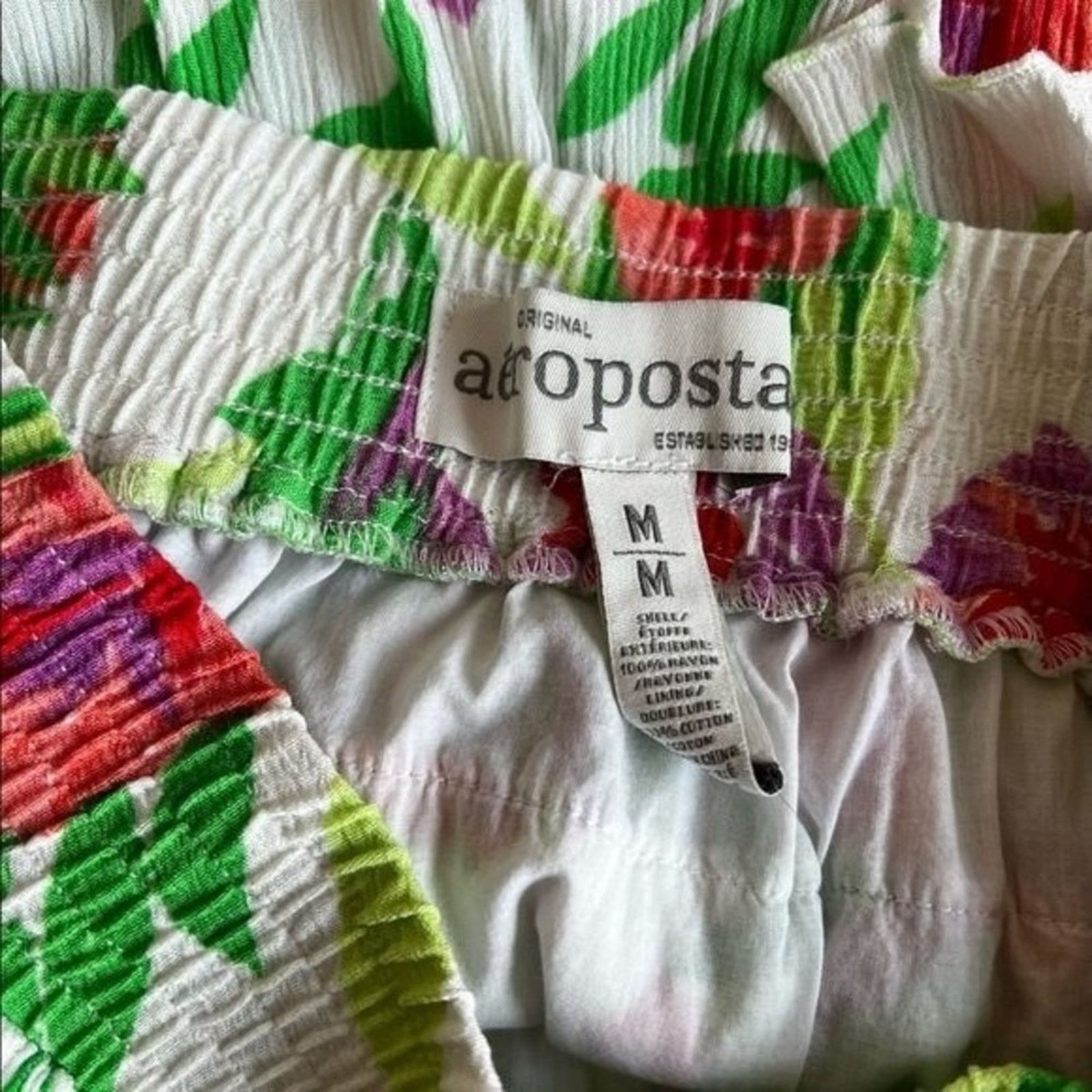 Aeropostale Aeropostle White Floral Ruffled Tiered Mini Skirt, M Size 28" / US 6 / IT 42 - 4 Thumbnail