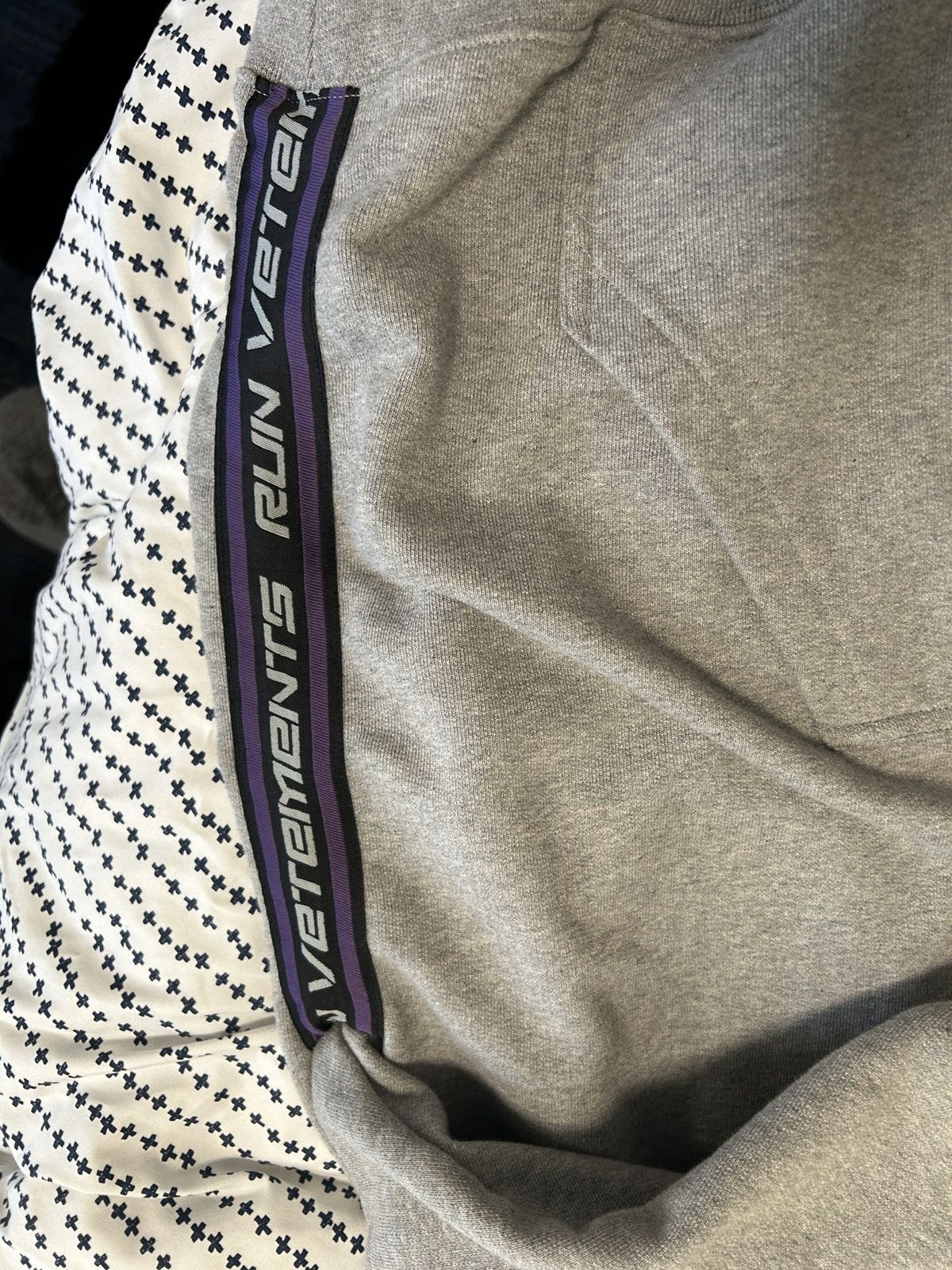 Vetements Vetements grey run tape hoodie Size US XS / EU 42 / 0 - 4 Thumbnail