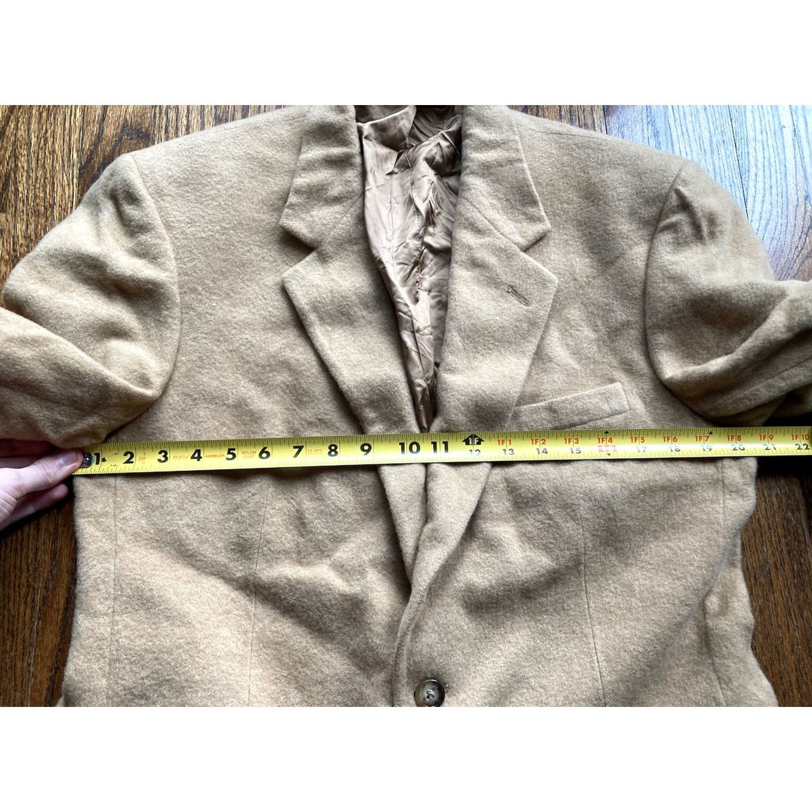 Brooks Brothers Brooks Brothers Blazer Mens 39R Camel Hair Coat Single-Breasted Tan Jacket Sports Coat Notch Lapel Four-Button Vented Regular Fit Dry Clean Only Bel Size 40R - 7 Thumbnail