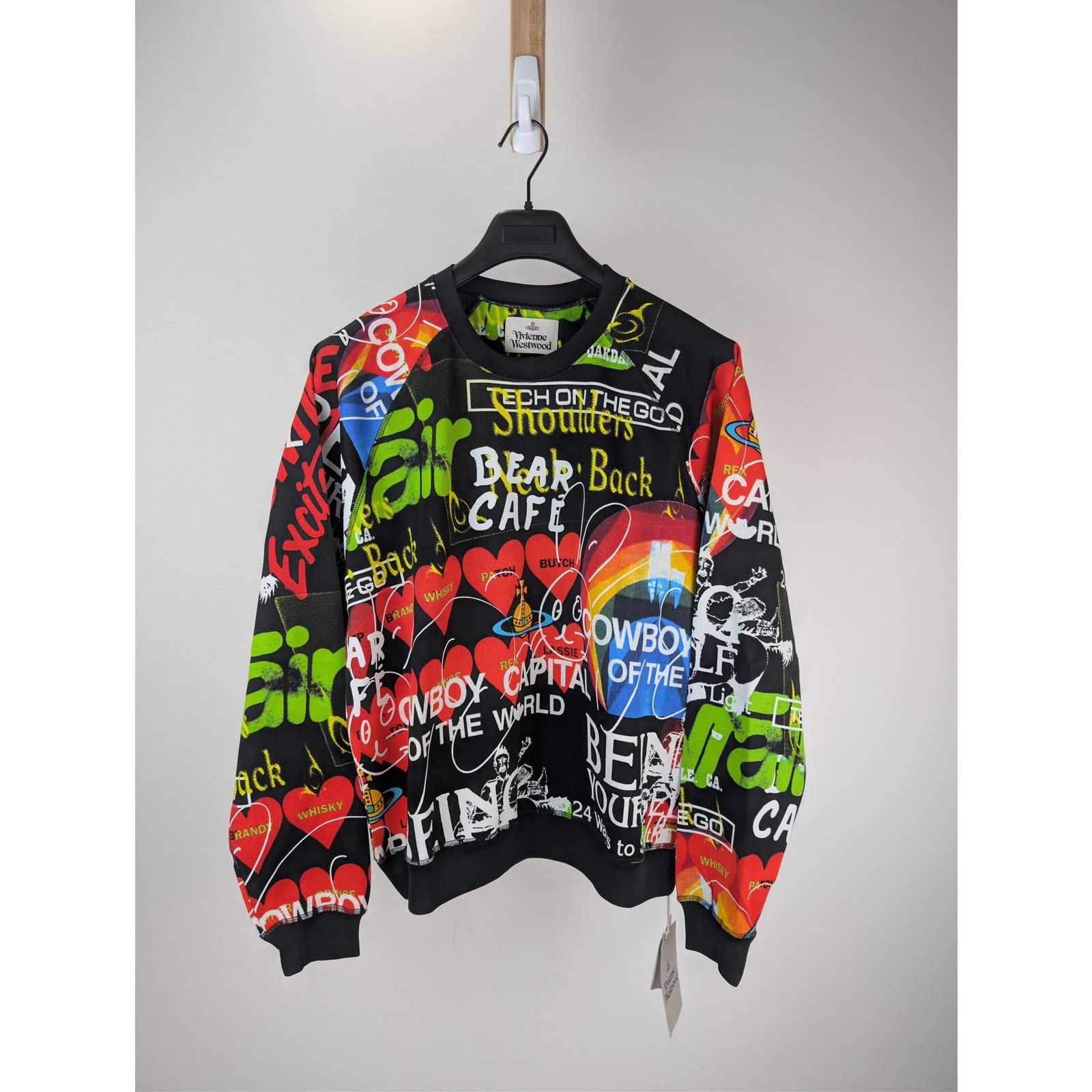 Vivienne Westwood o1rshd1 Organic Cotton Crewneck Graffiti Print Sweater Size US M / EU 48-50 / 2 - 1 Thumbnail