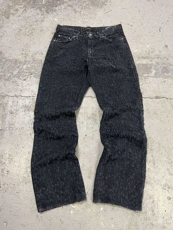 Versace SS2005 Versace Black Distressed Effect Denim Jeans Size US 30 / EU 46 - 1 Thumbnail
