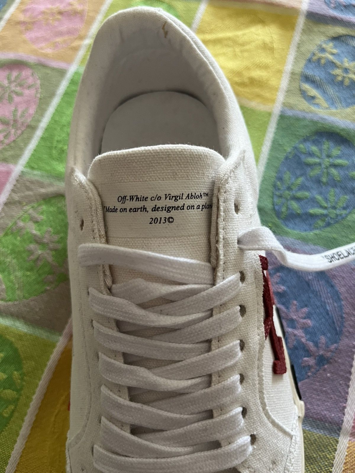 Off-White Off- White Vulcanized Canvas Sneaker white/violet Size US 10.5 / EU 43-44 - 7 Thumbnail