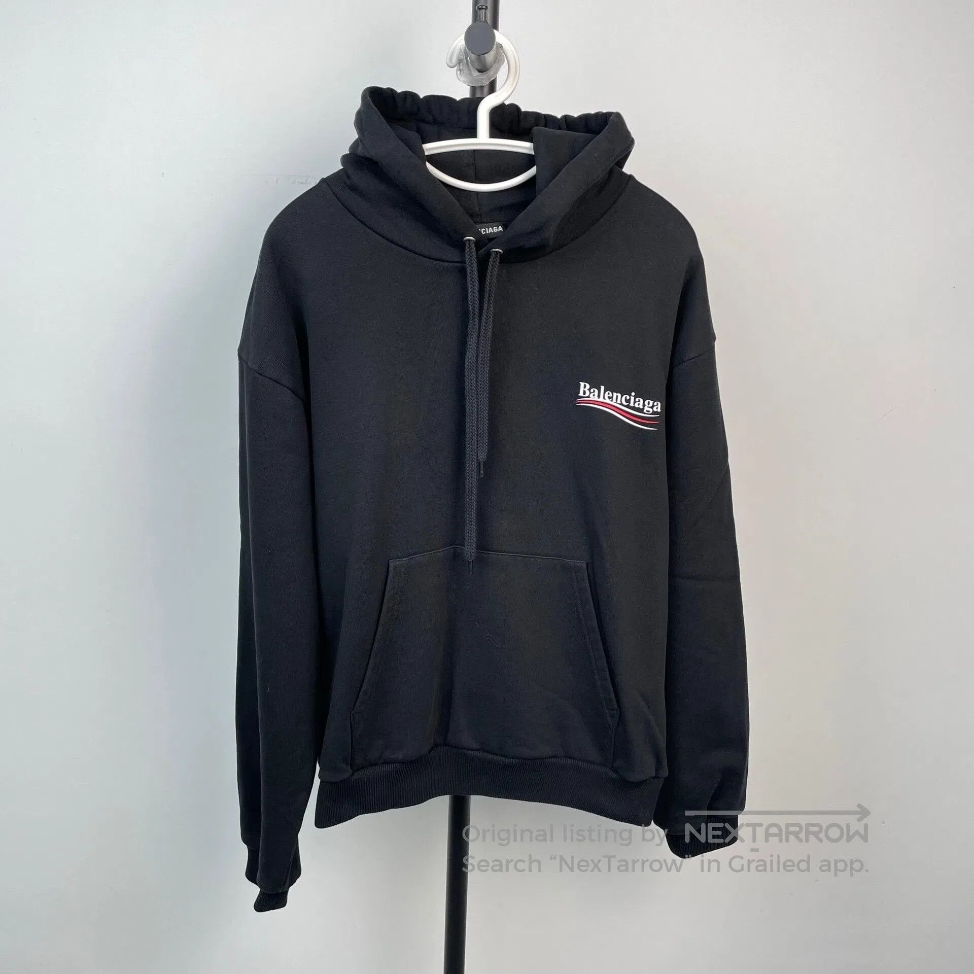 Balenciaga Balenciaga Coke Wave Logo Hooded Sweatshirt Jacket Black| Size US M / EU 48-50 / 2 - 1 Thumbnail