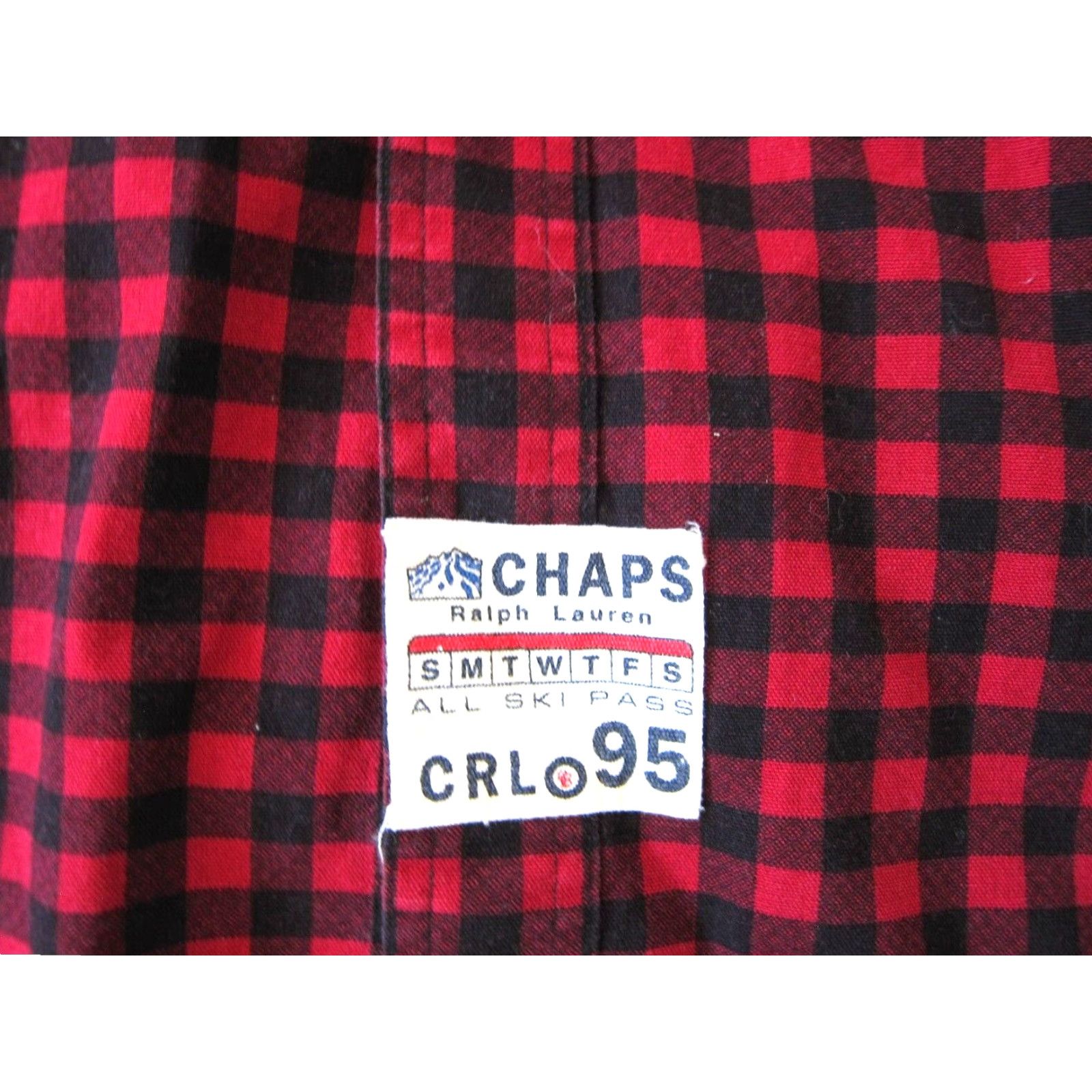 Ralph Lauren VINTAGE Ralph Lauren Chaps Shirt Men L Ski Pass Flannel 100% Cotton Red Black Plaid Button-Up Collared 100% Cotton Mens Size US L / EU 52-54 / 3 - 6 Thumbnail