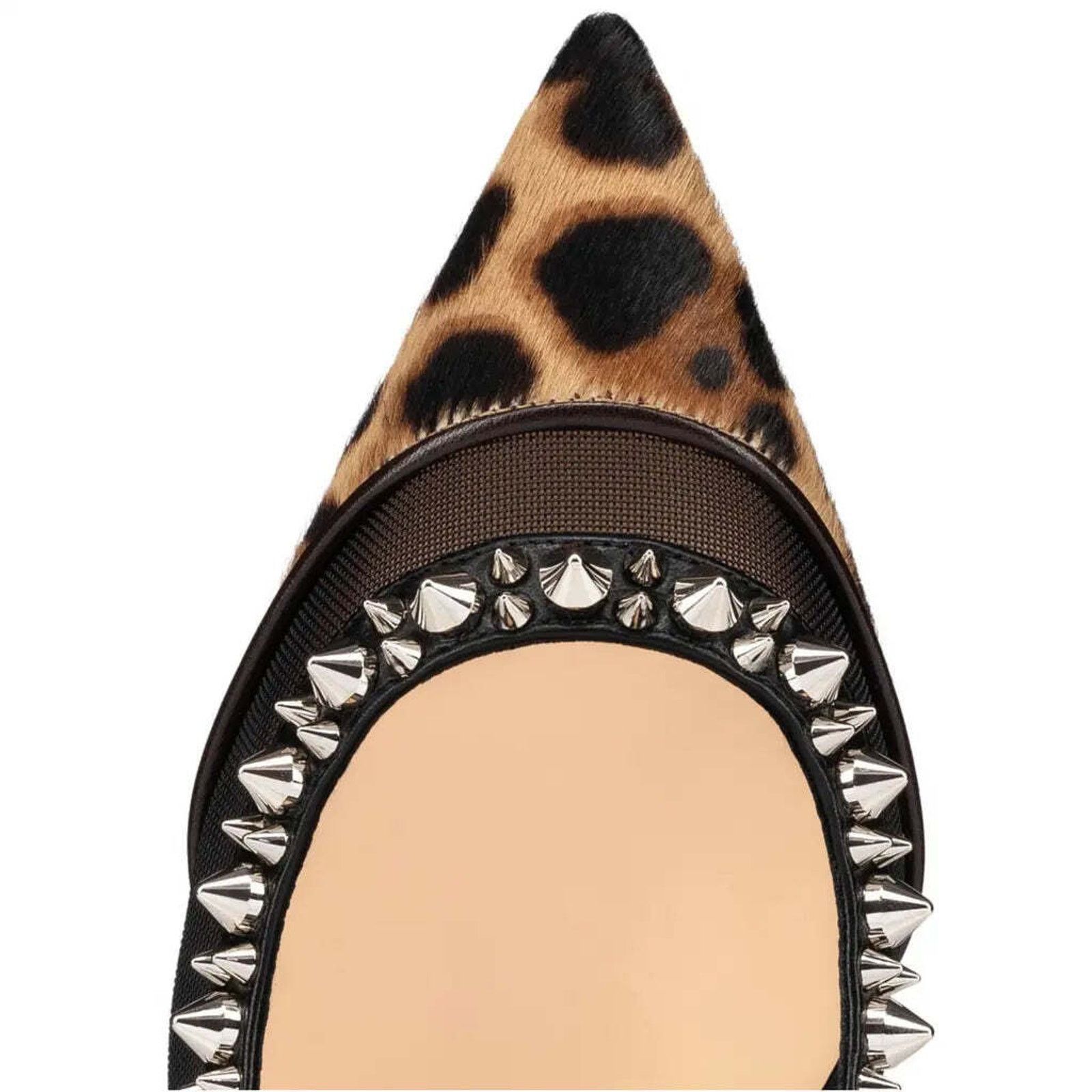 Christian Louboutin Galativi Spikes 85 Black Leopard Mesh Pointed Heel Pump 36 Size US 6 / IT 36 - 6 Thumbnail