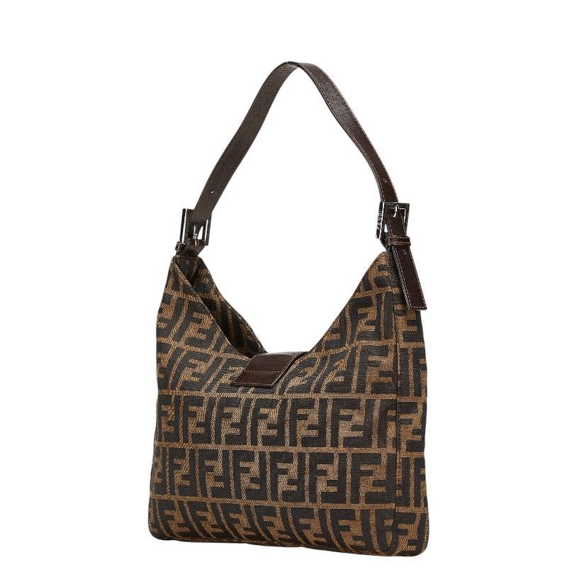 Fendi Fendi Mamma Baguette Canvas Leather Shoulder Bag Canvas Shoulder Bag 26569 in Brown, Women's