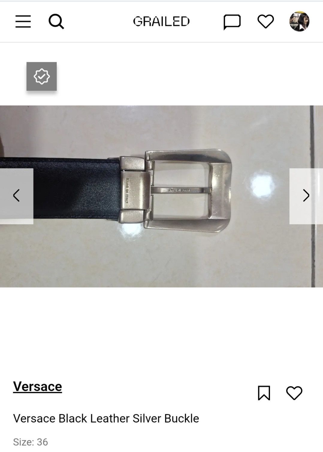 Versace Versace Black Leather Silver Buckle Size 36 - 10 Thumbnail