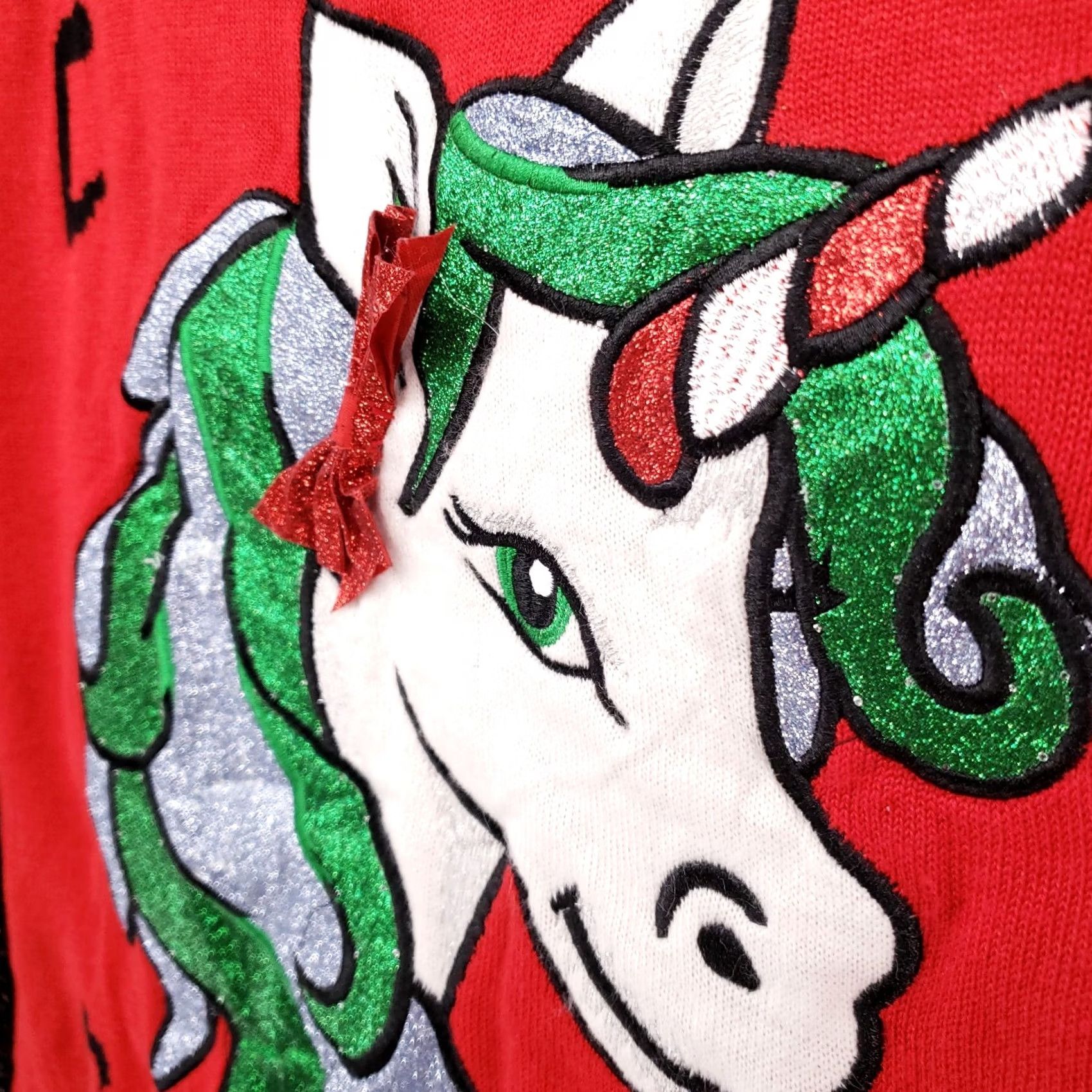 Vintage Spencers Sweater Womens XL Red Unicorn Light Up Ugly Christmas Tunic Pullover Size XL / US 12-14 / IT 48-50 - 7 Thumbnail
