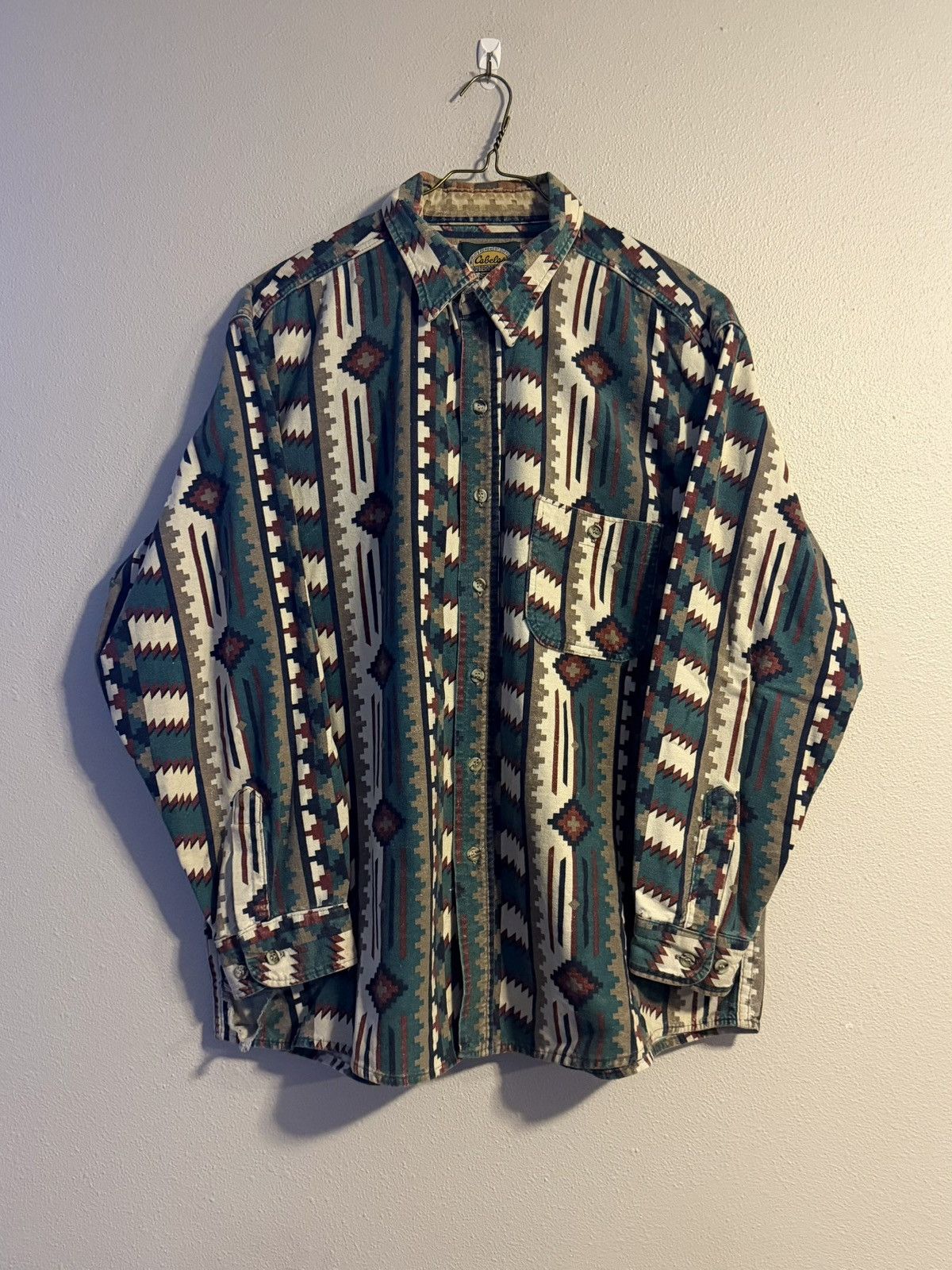 Cabelas vtg 90s aztec western button up shirt fits XL Size US XL / EU 56 / 4 - 1 Thumbnail