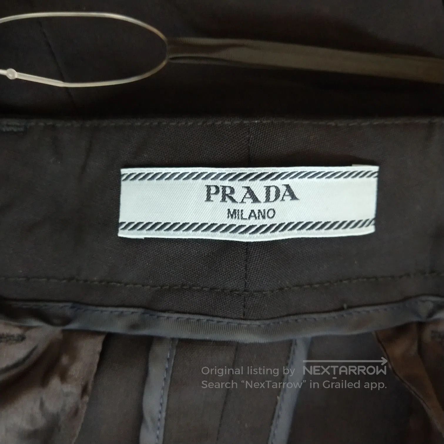Prada Prada Slim Fit Wool Trousers in Navy . Size 39" - 6 Thumbnail