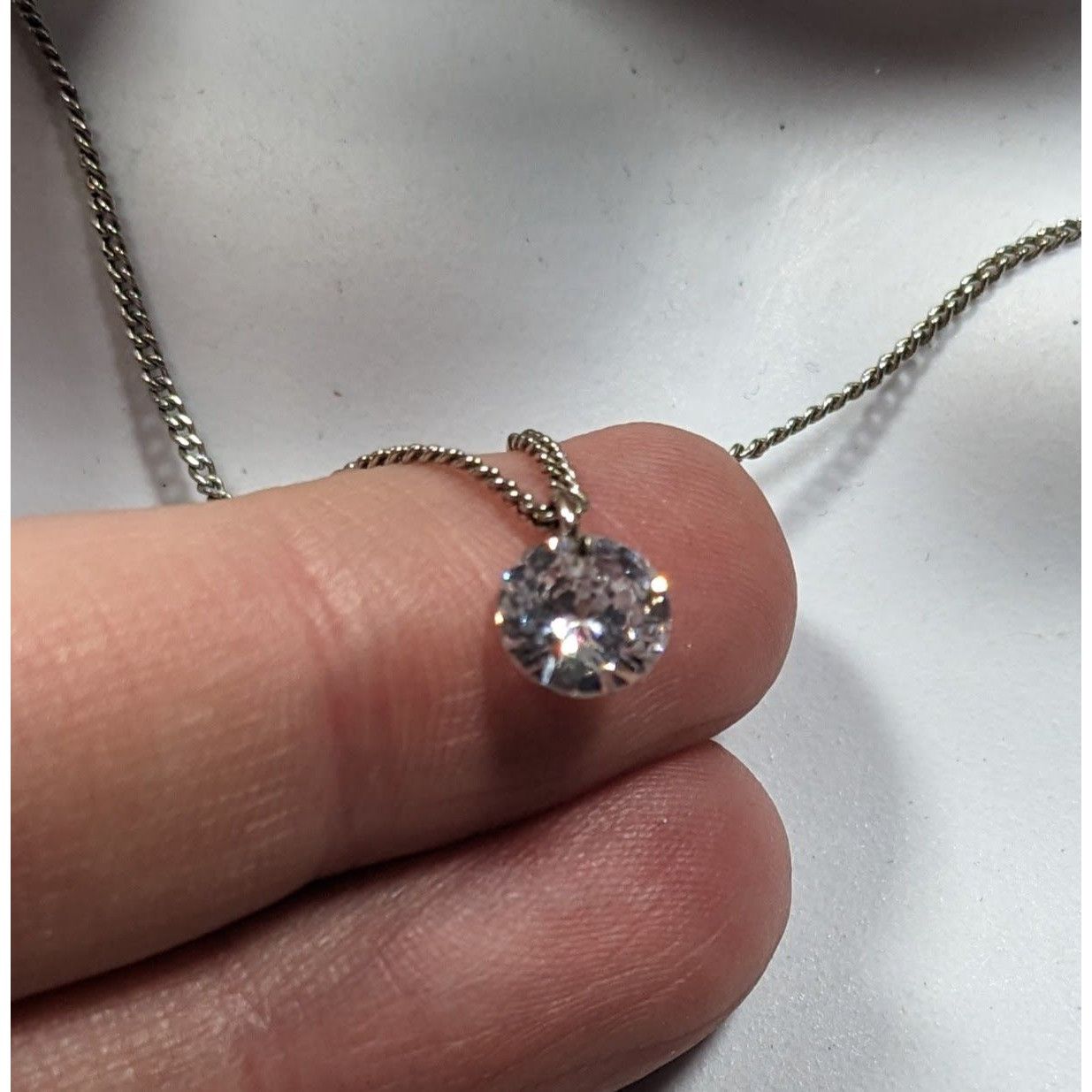 Other Minimalist Dainty Circular Cubic Zirconia Pendant On Silver Size ONE SIZE - 7 Thumbnail
