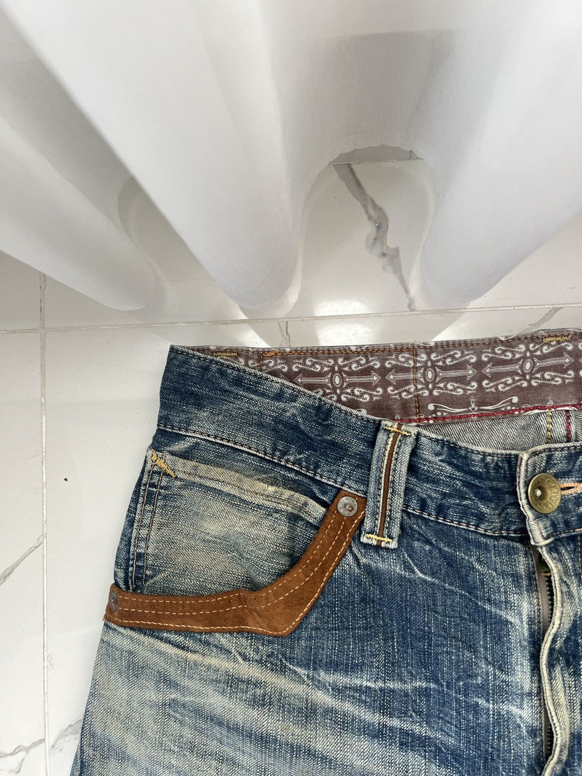 Edwin 90's EDWIN COWBOY STYLE RARE Y2K JEANS BIG POCKETS LOGO Size US 32 / EU 48 - 10 Thumbnail