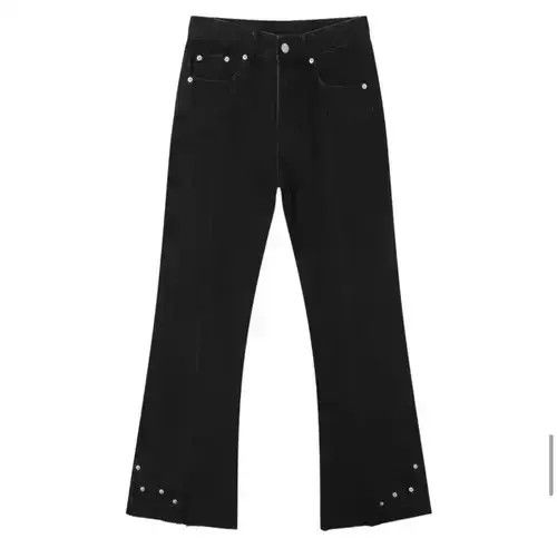Jean Custom Flared Black Denim Jeans Size US 32 / EU 48 - 3 Thumbnail