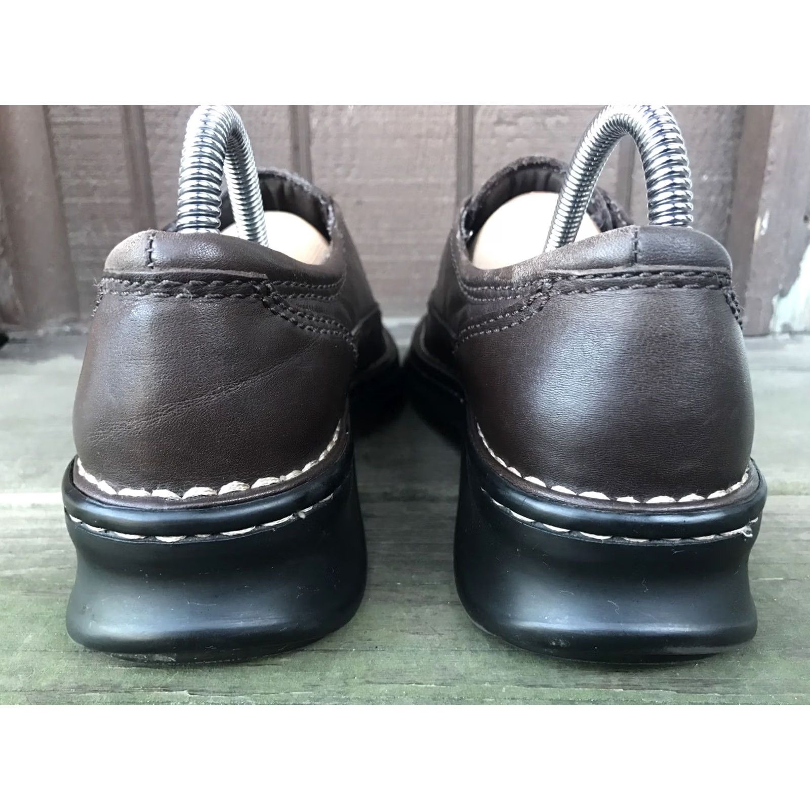 Vintage Bass Kerri Loafers Womens Size 7.5M Brown Leather Monk Strap Casual SlipOn Shoes Womens Flat Leather Upper Brown Bass Kerri Loafers Size US 8 / IT 38 - 4 Thumbnail