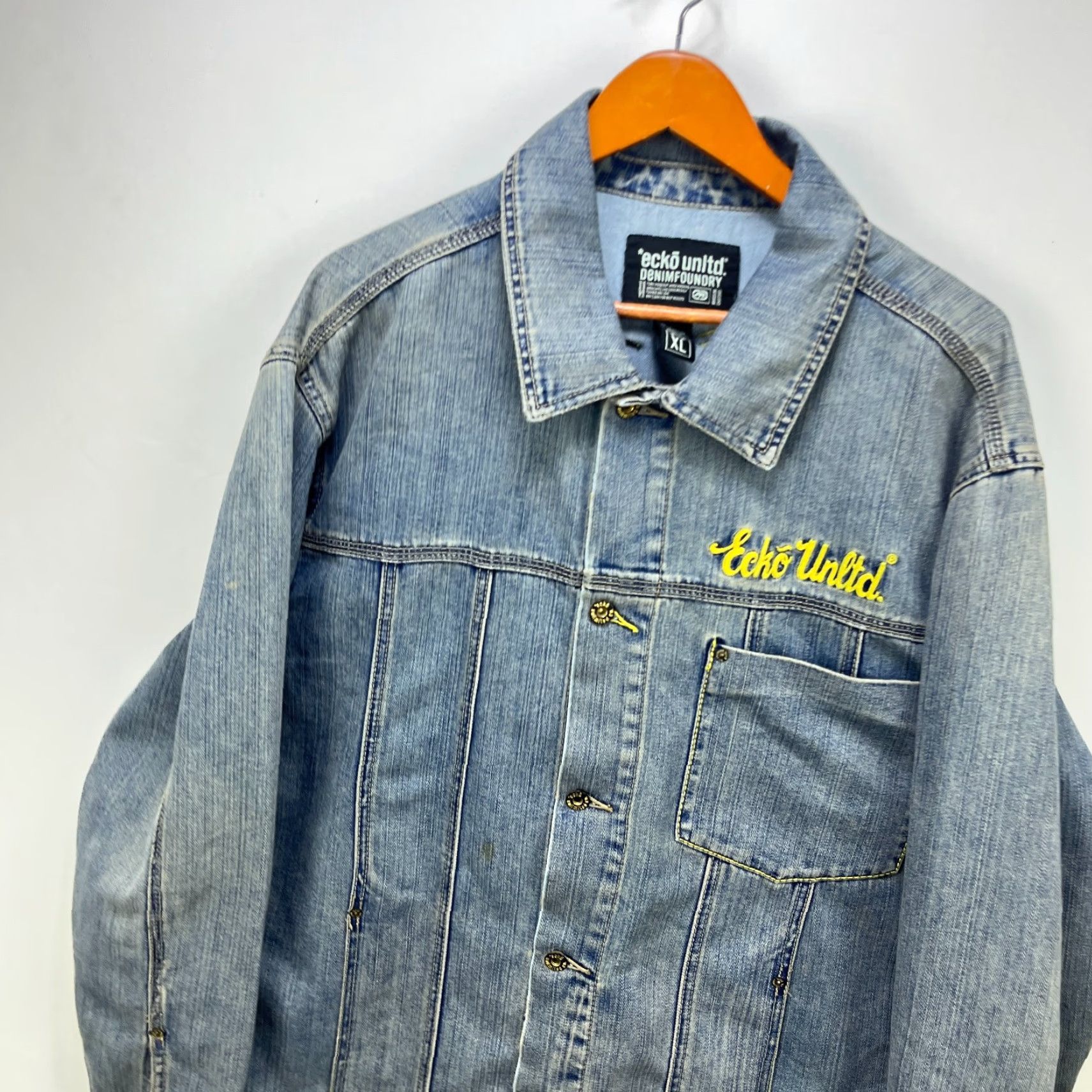Ecko Unltd. VINTAGE Ecko Unltd DENIM Chore Jacket XL Men Blue 90s Hip Hop Baggy Windbreaker Jacket Size US XL / EU 56 / 4 - 2 Thumbnail