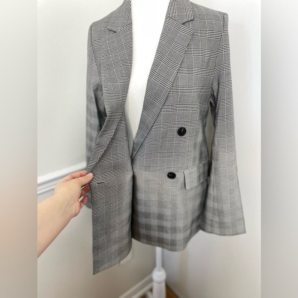 H&M NWT H&M Checkered Double-Breasted Blazer XS Size XS / US 0-2 / IT 36-38 - 11 Thumbnail