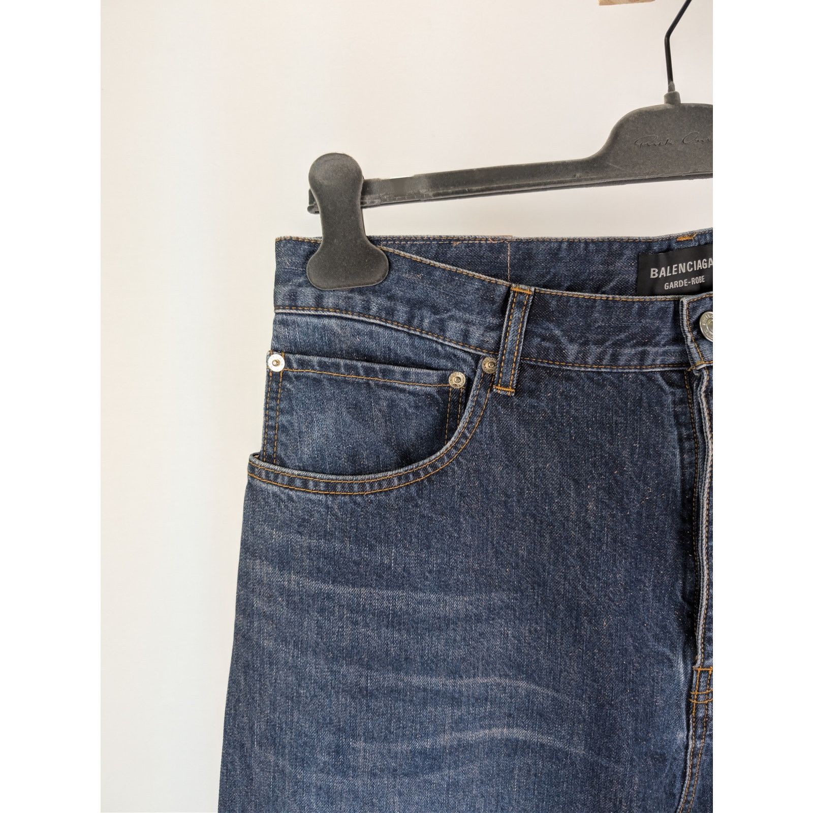 Balenciaga o1rshd1 Silk Blue Japanese Denim Baggy Pants in Dark Indigo Size US 30 / EU 46 - 5 Thumbnail
