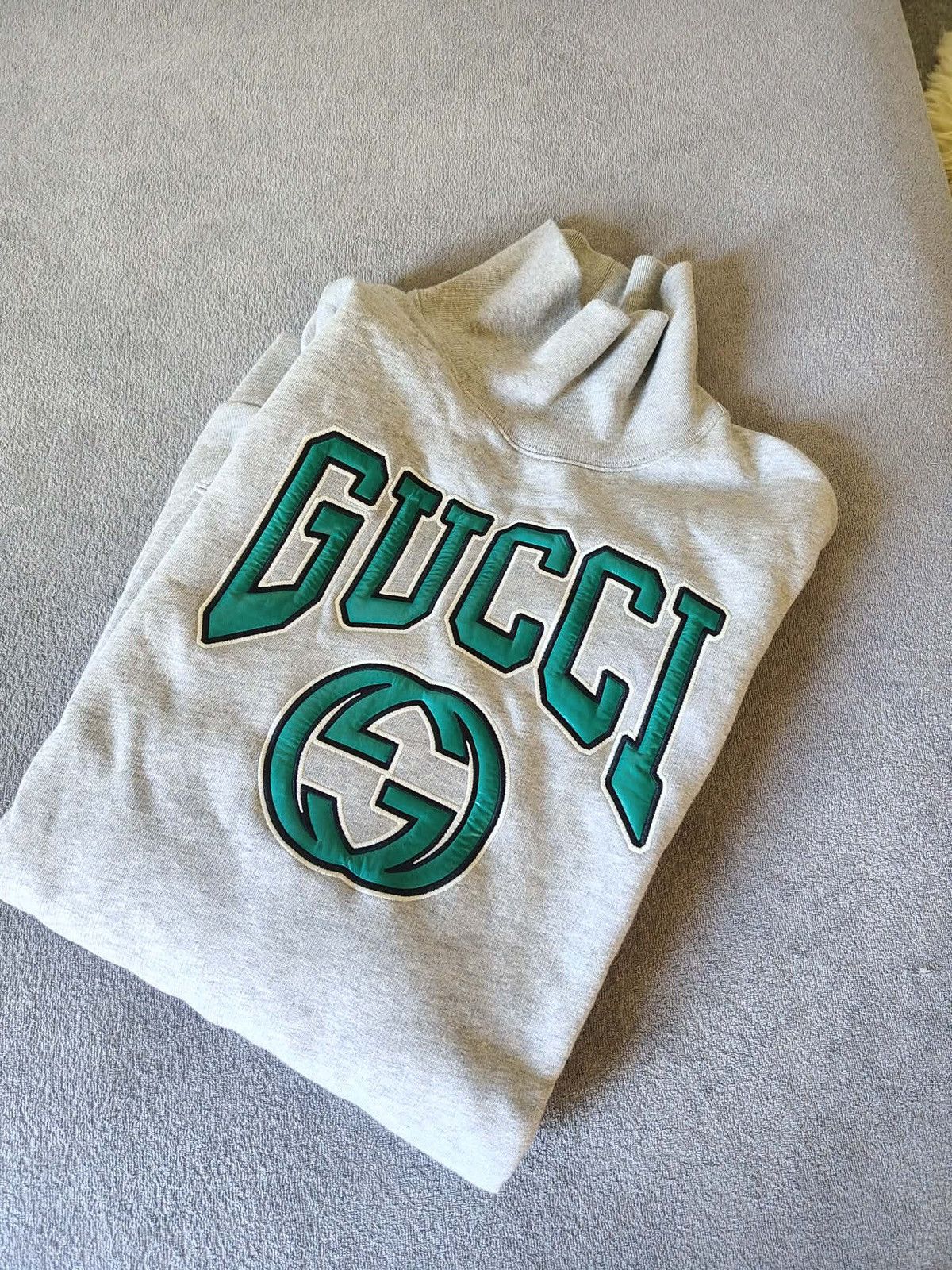 Gucci Gucci Women’s Grey Sweatshirt with Green Logo Size XS / US 0-2 / IT 36-38 - 2 Thumbnail