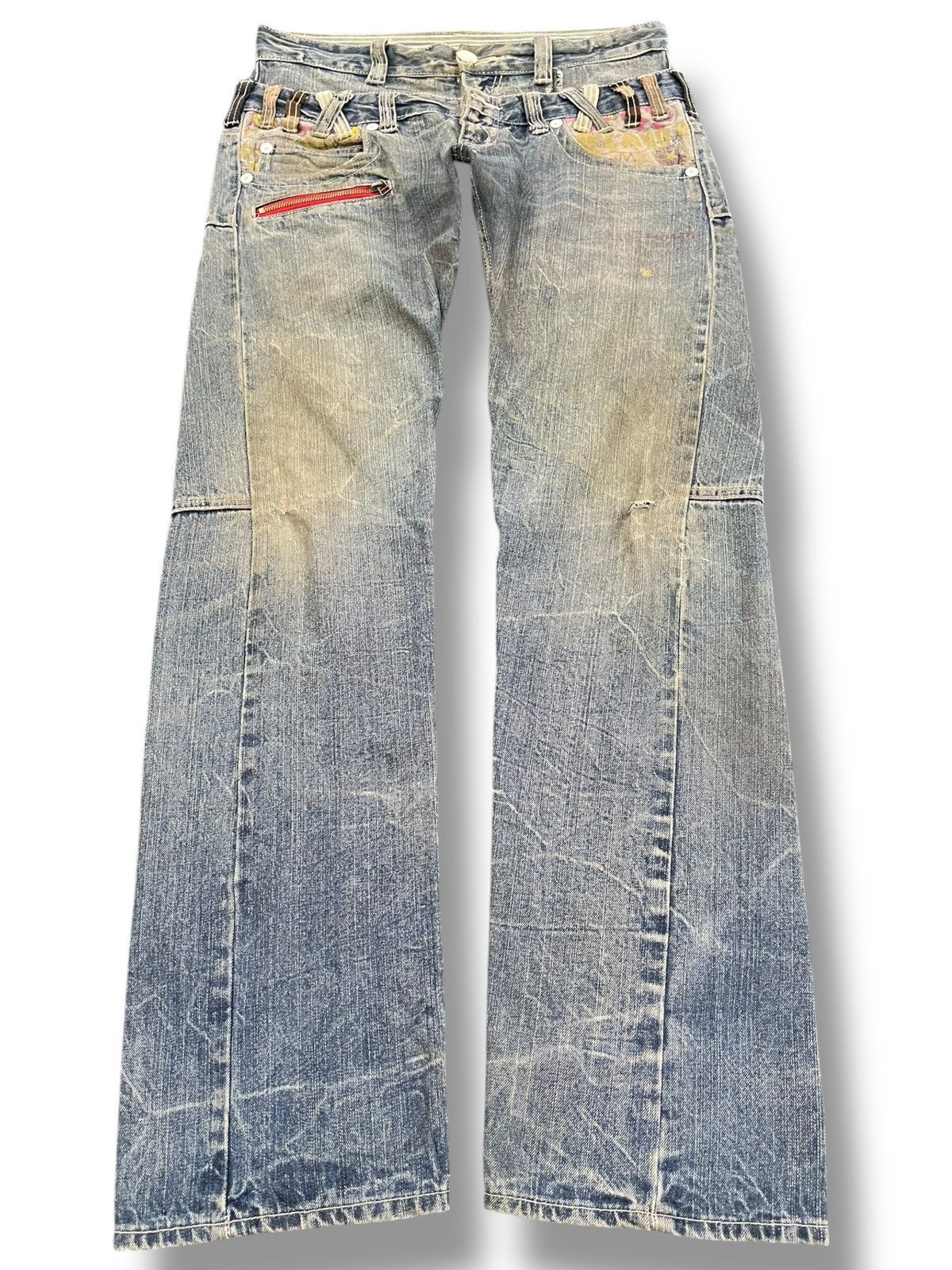Takashi Murakami Vintage Double Focus Double Waist Twisted Leg Denim Size US 33 - 1 Thumbnail