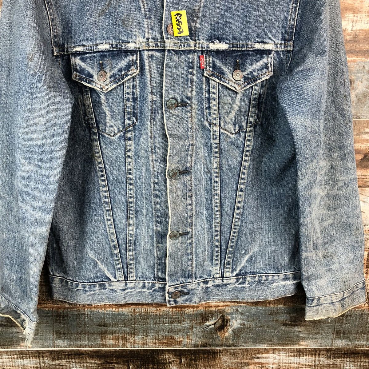Levi's Levis ripped distressed vintage Blue Denim Jacket #A1523 Size US M / EU 48-50 / 2 - 6 Thumbnail