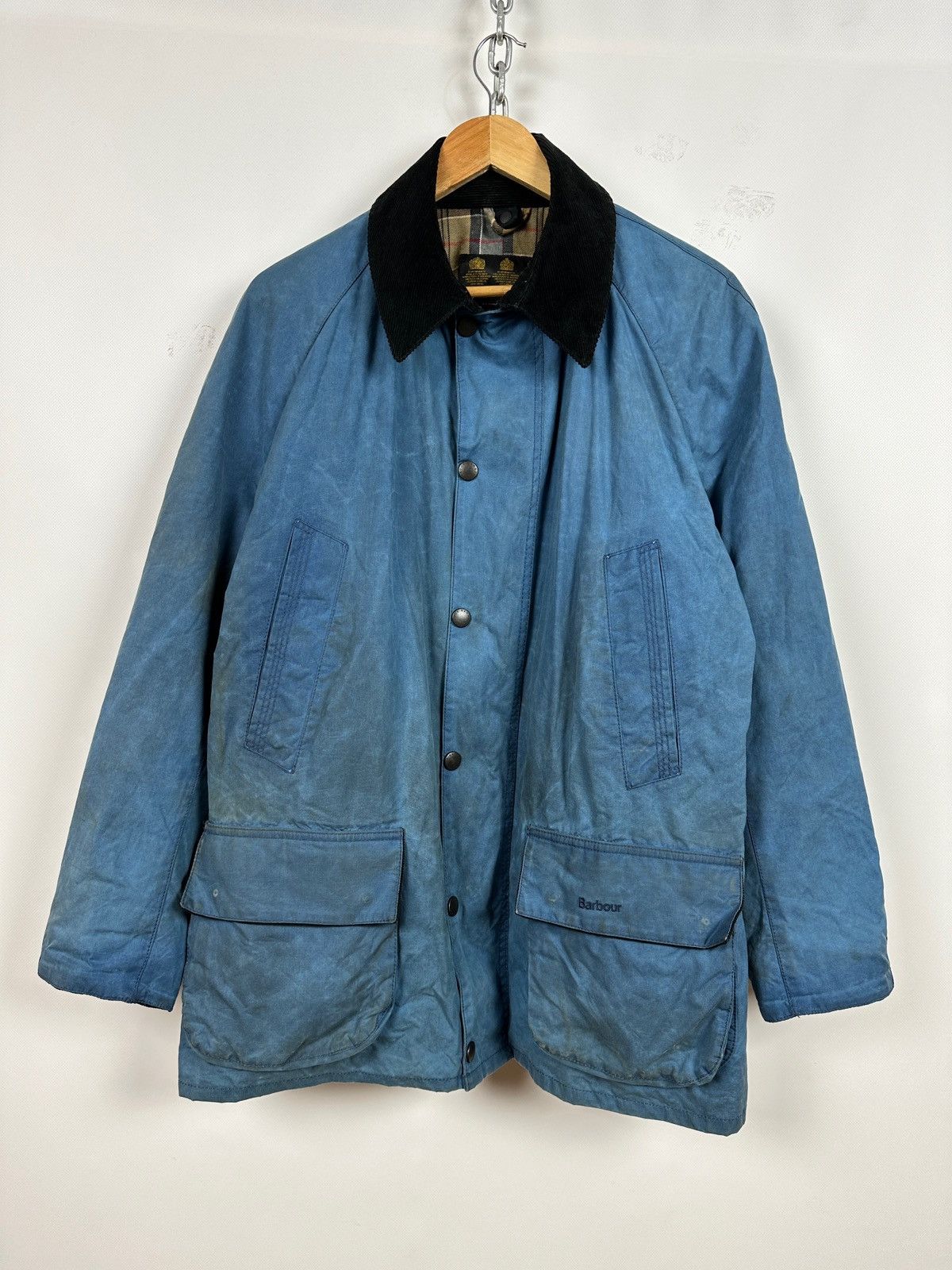 Barbour Barbour Bristol Waxed Blue Coat Jacket Size US L / EU 52-54 / 3 - 6 Thumbnail