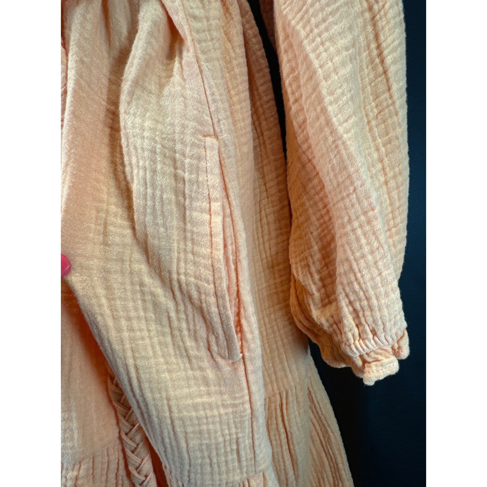 Magaschoni Magaschoni Organic Cotton Ruffle Button up Dress women sz L Size L / US 10 / IT 46 - 2 Thumbnail