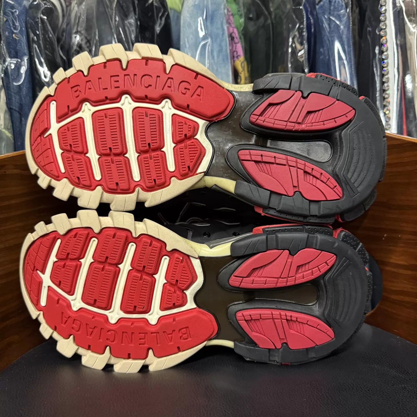 Balenciaga Balenciaga Track 41 Black Red Distressed Original Box Size US 8 / EU 41 - 9 Thumbnail