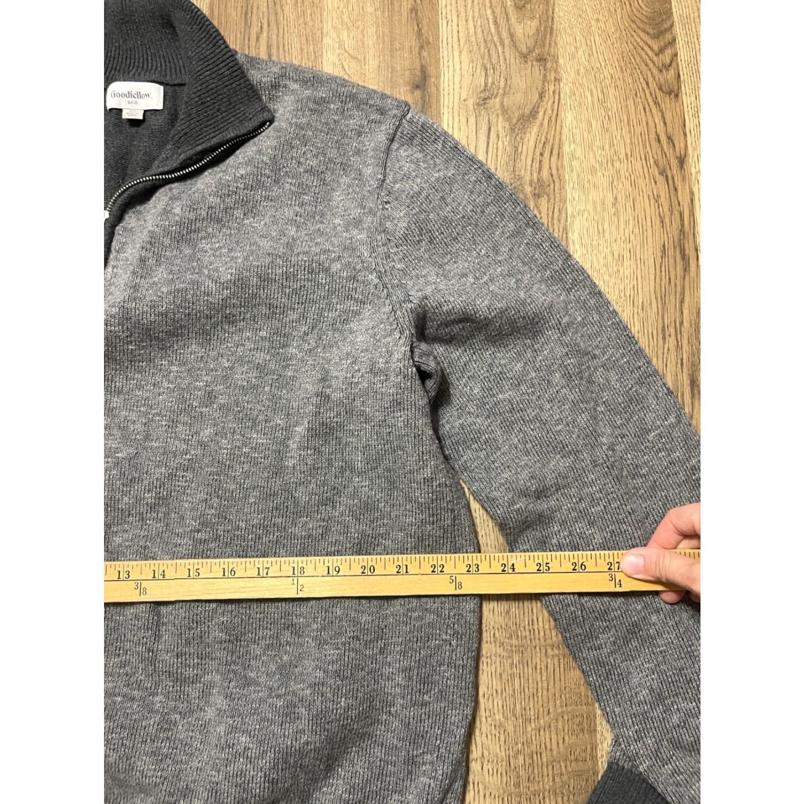 Vintage Goodfellow Sweater XL Pullover Zipper Gray Black Cotton Knit Long Sleeve Casual Mens Size US XL / EU 56 / 4 - 6 Thumbnail