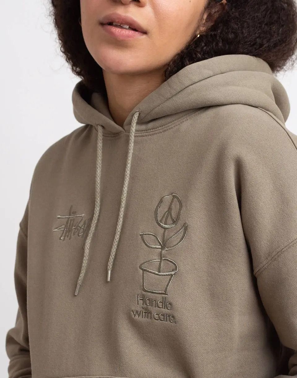 Stussy Stussy Embroidery Handle With Care Peace Flower Hoodie Size US XS / EU 42 / 0 - 2 Thumbnail