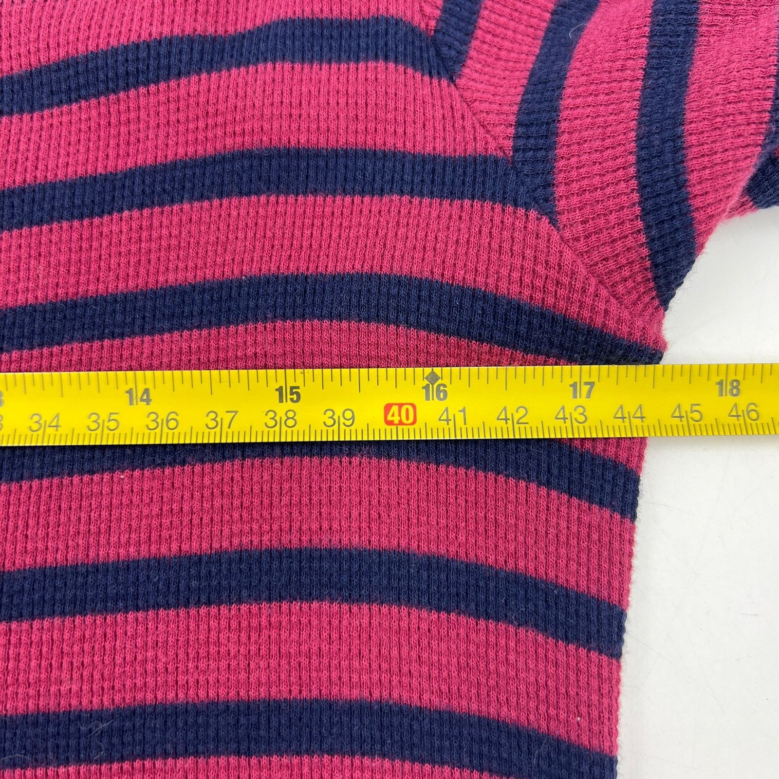 Lauren Ralph Lauren Lauren Ralph Lauren Stripe Waffle Knit Maxi Dress Red Cotton Size XL / US 12-14 / IT 48-50 - 4 Thumbnail