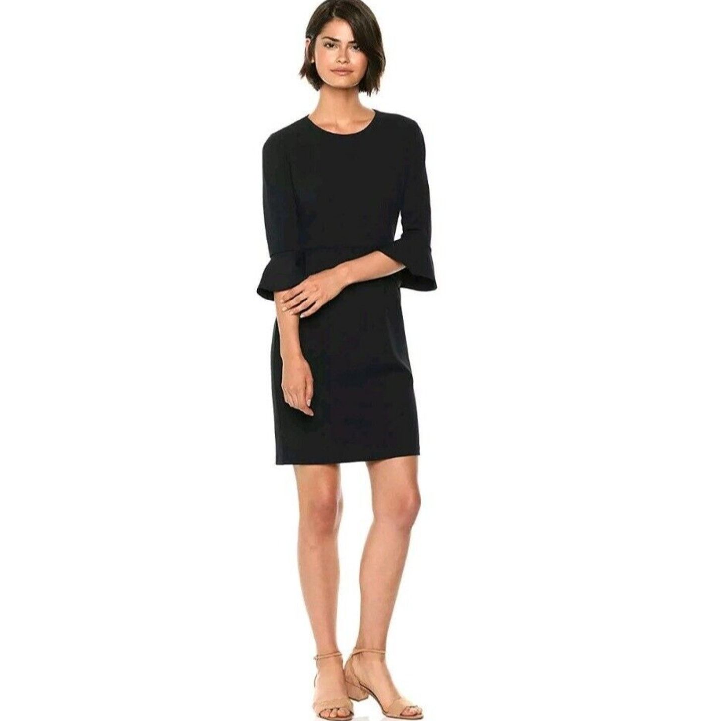 Donna Morgan New Donna Morgan KENDALL 3/4 Ruffle Sleeve Mini Dress Black Size M / US 6-8 / IT 42-44 - 2 Thumbnail