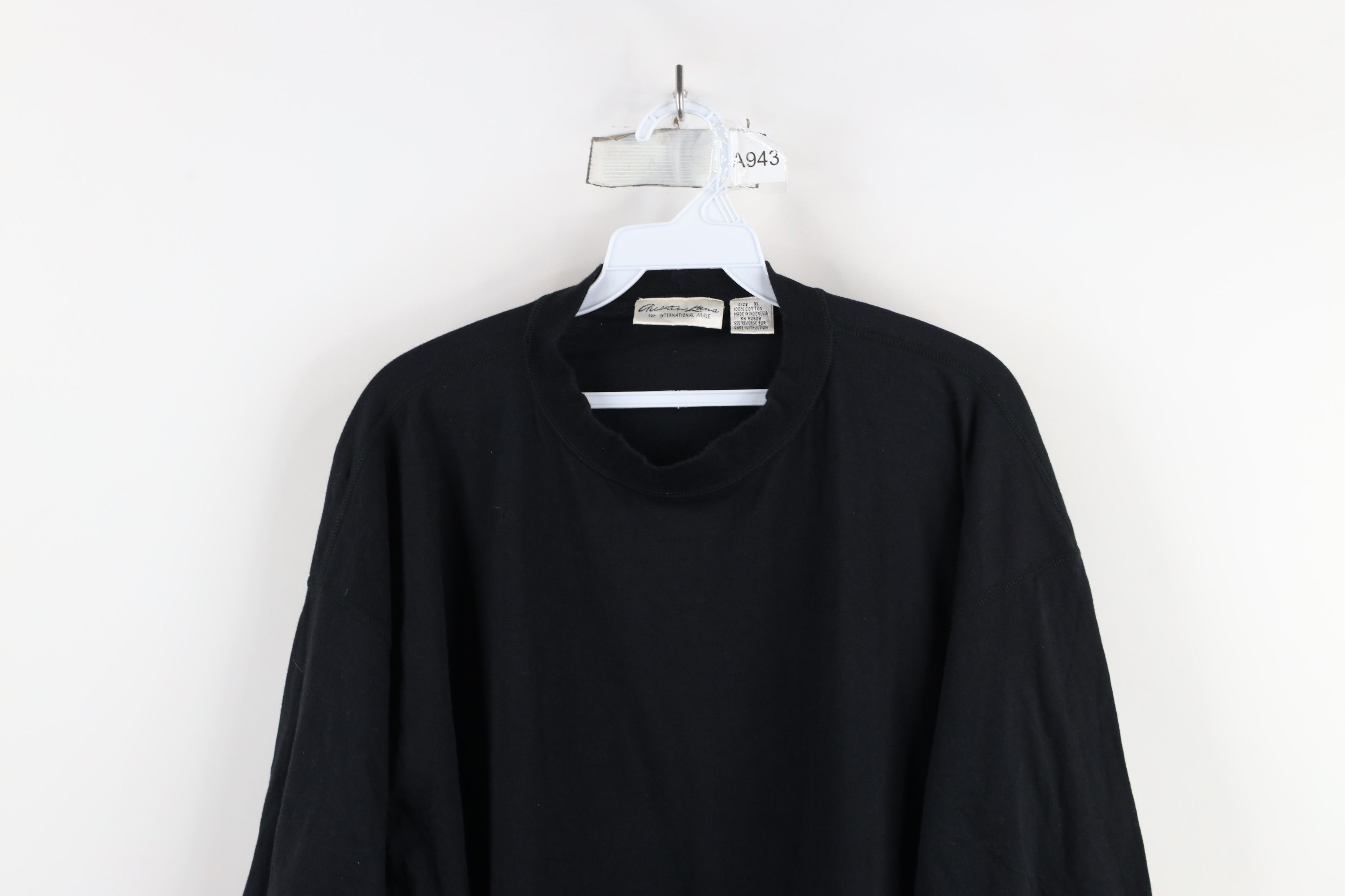 Vintage Vintage 90s Streetwear Blank Baggy Fit Cotton T-Shirt Black Size US XL / EU 56 / 4 - 2 Thumbnail