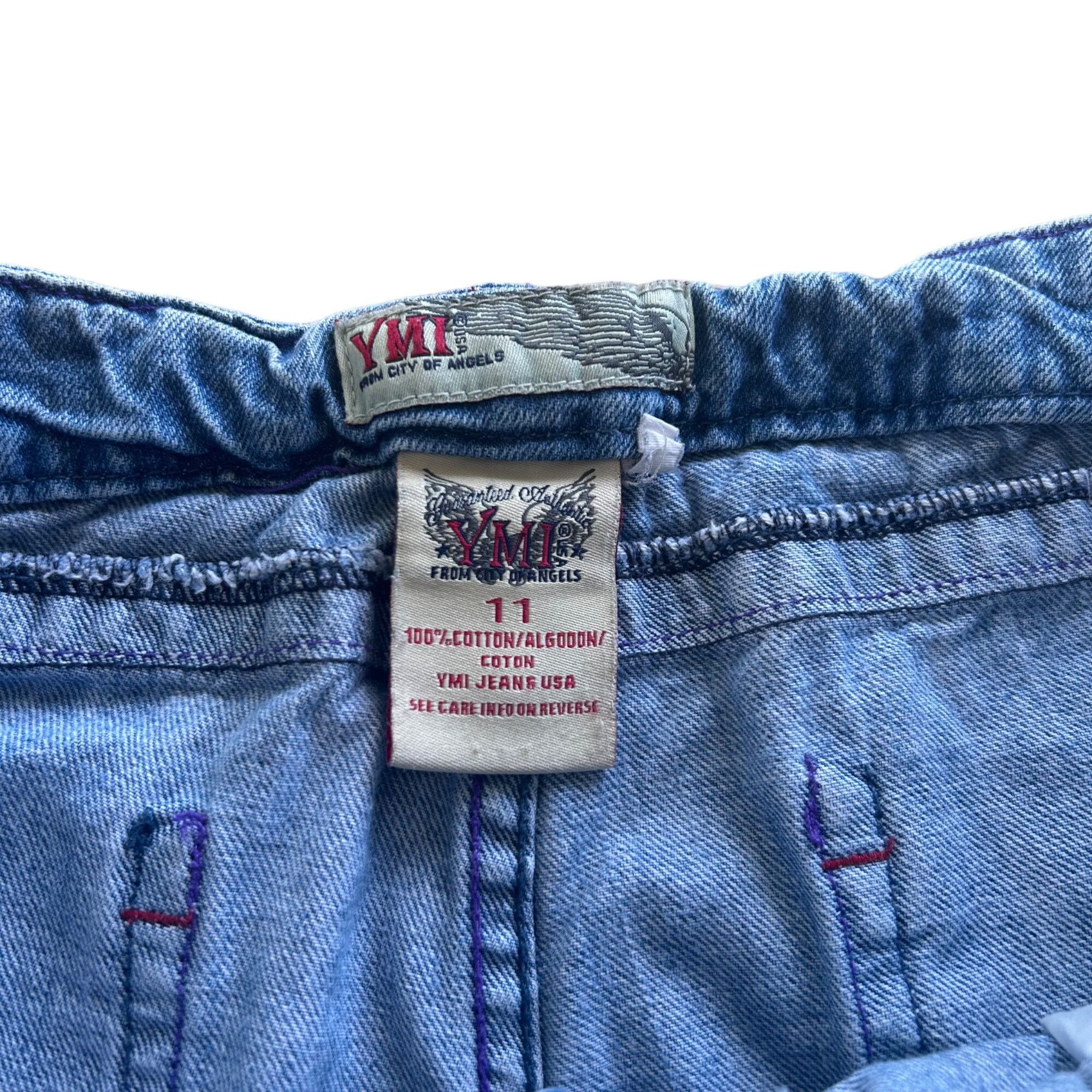 Vintage Vintage YMI Light Wash Paint Splatter Raw Hem Distressed Den Size 34" / US 12 / IT 48 - 7 Thumbnail