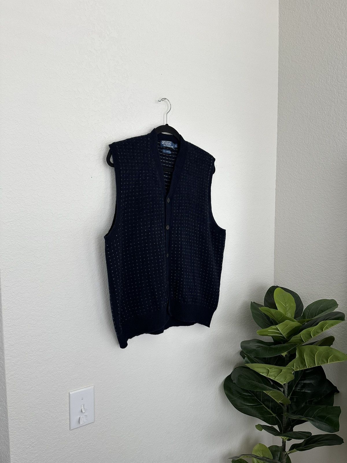 Polo Ralph Lauren × Vintage Vintage 90s Polo Ralph Lauren Cardigan Vest 100% Lambswool Size US XL / EU 56 / 4 - 1 Thumbnail