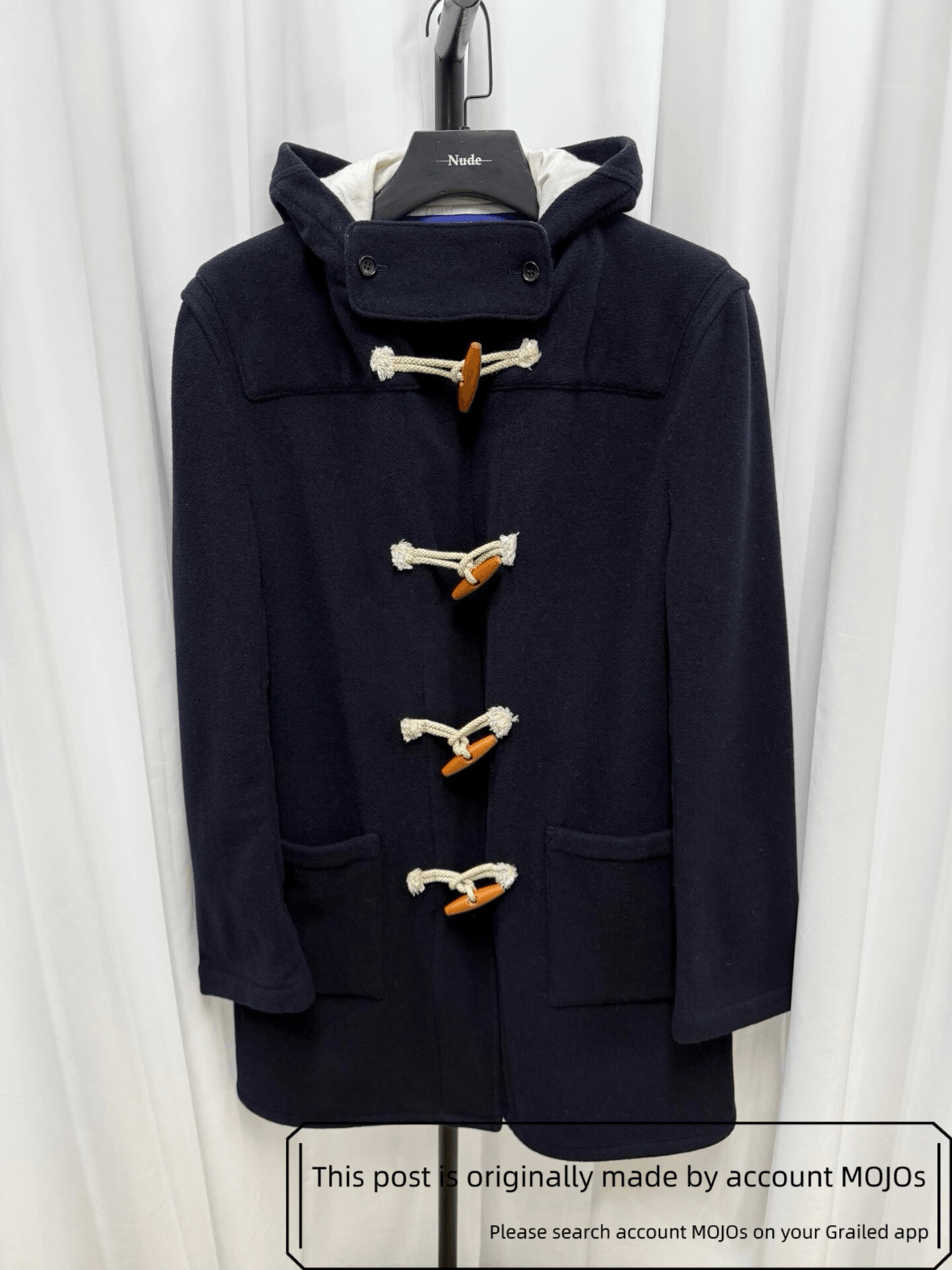 Sz L Junya Watanabe Horn Button Wool College Navy Coat mojos