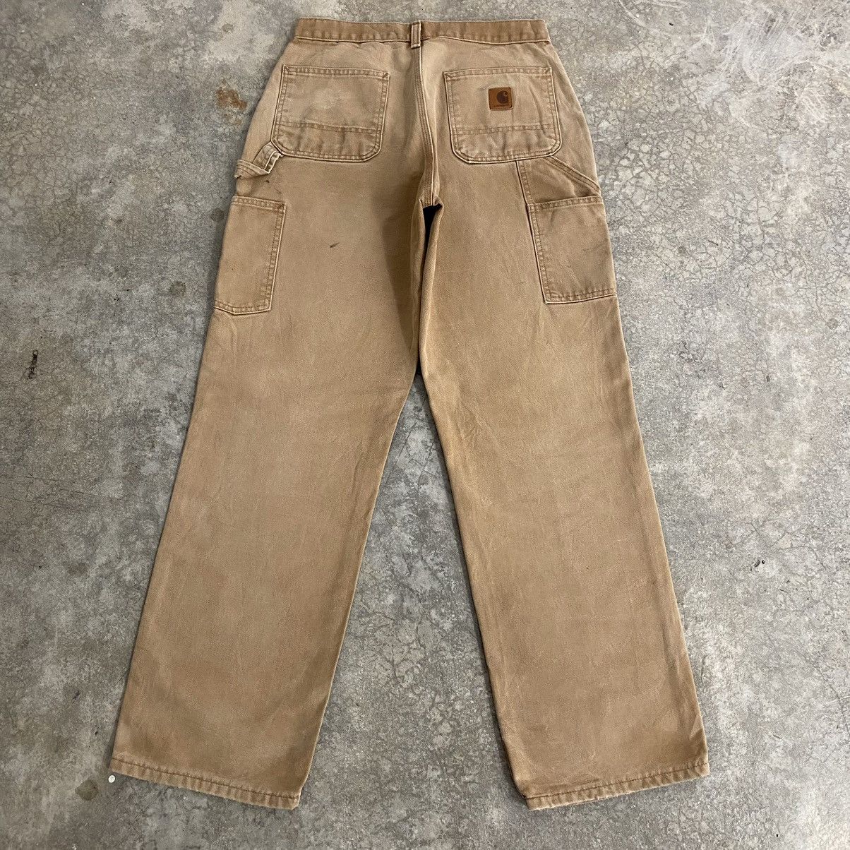 Carhartt Vintage Carhartt Faded Tan Dirty Carpenter Work Pants Size US 29 - 14 Thumbnail