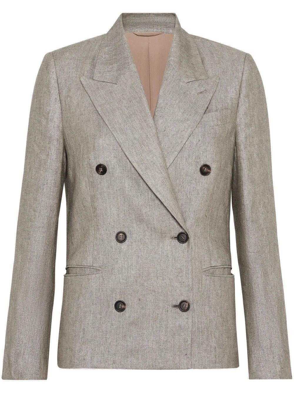 Brunello Cucinelli o1w1db10825 Woven Jacket Wool in Brown/Overflow Size M / US 6-8 / IT 42-44 - 1 Thumbnail