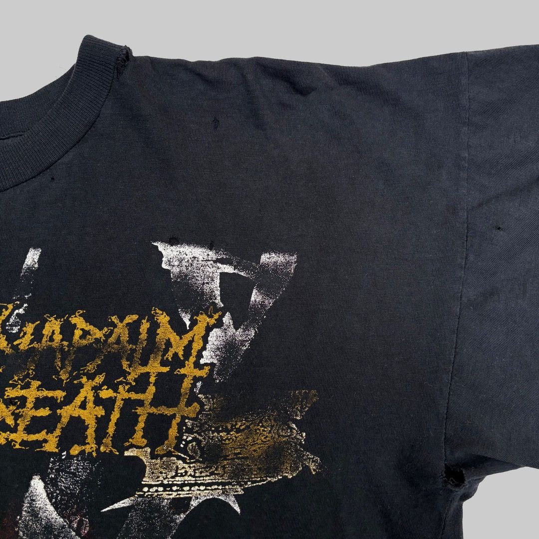 Band Tees Napalm Death 1990 90s Vintage Harmony Corruption T-Shirt Size US L / EU 52-54 / 3 - 8 Thumbnail