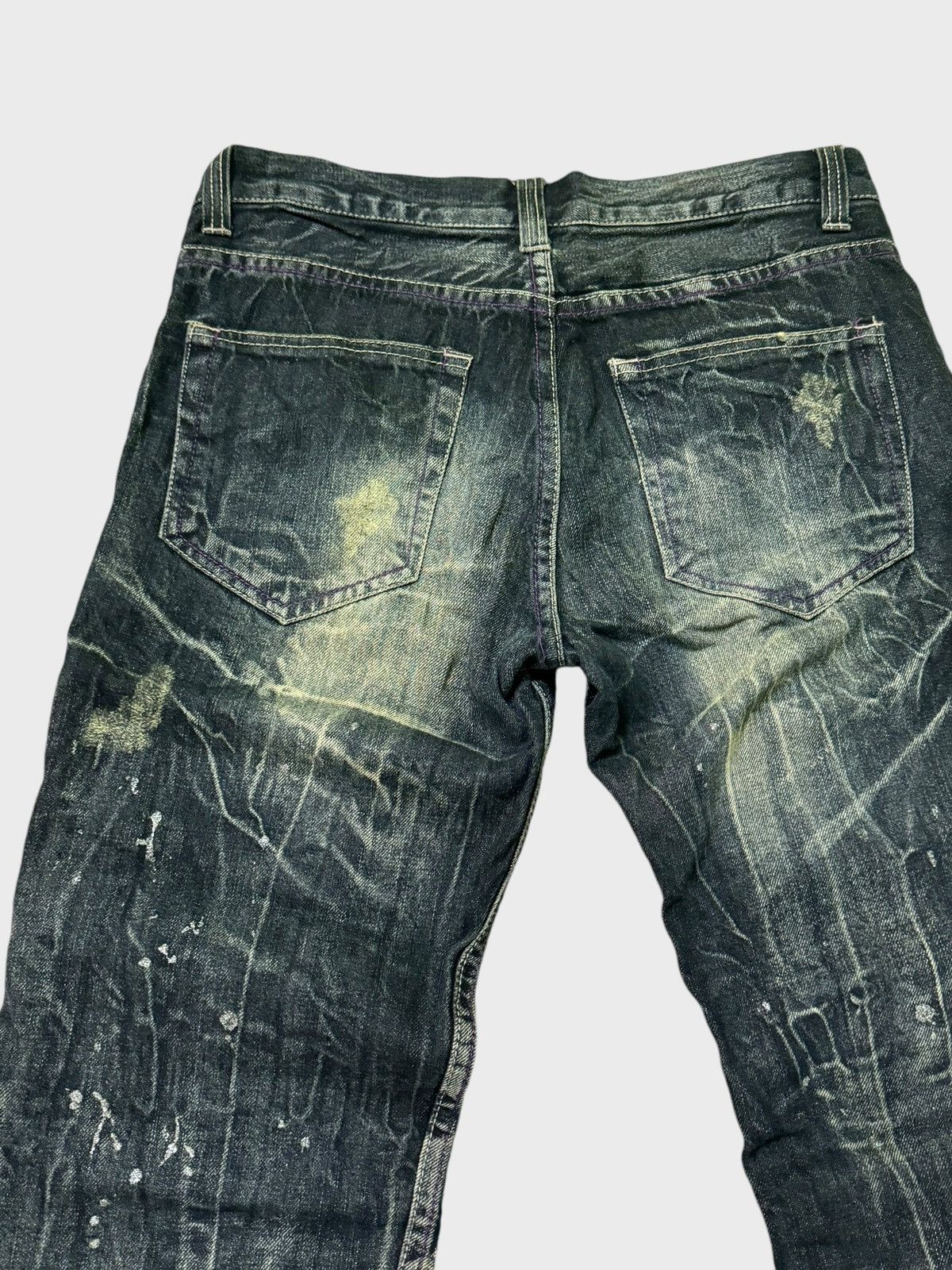 Hysteric Glamour × Japanese Brand NYLAUS JEANS Acid Wash Paint Splash Distressed Jeans Size US 30 / EU 46 - 13 Thumbnail