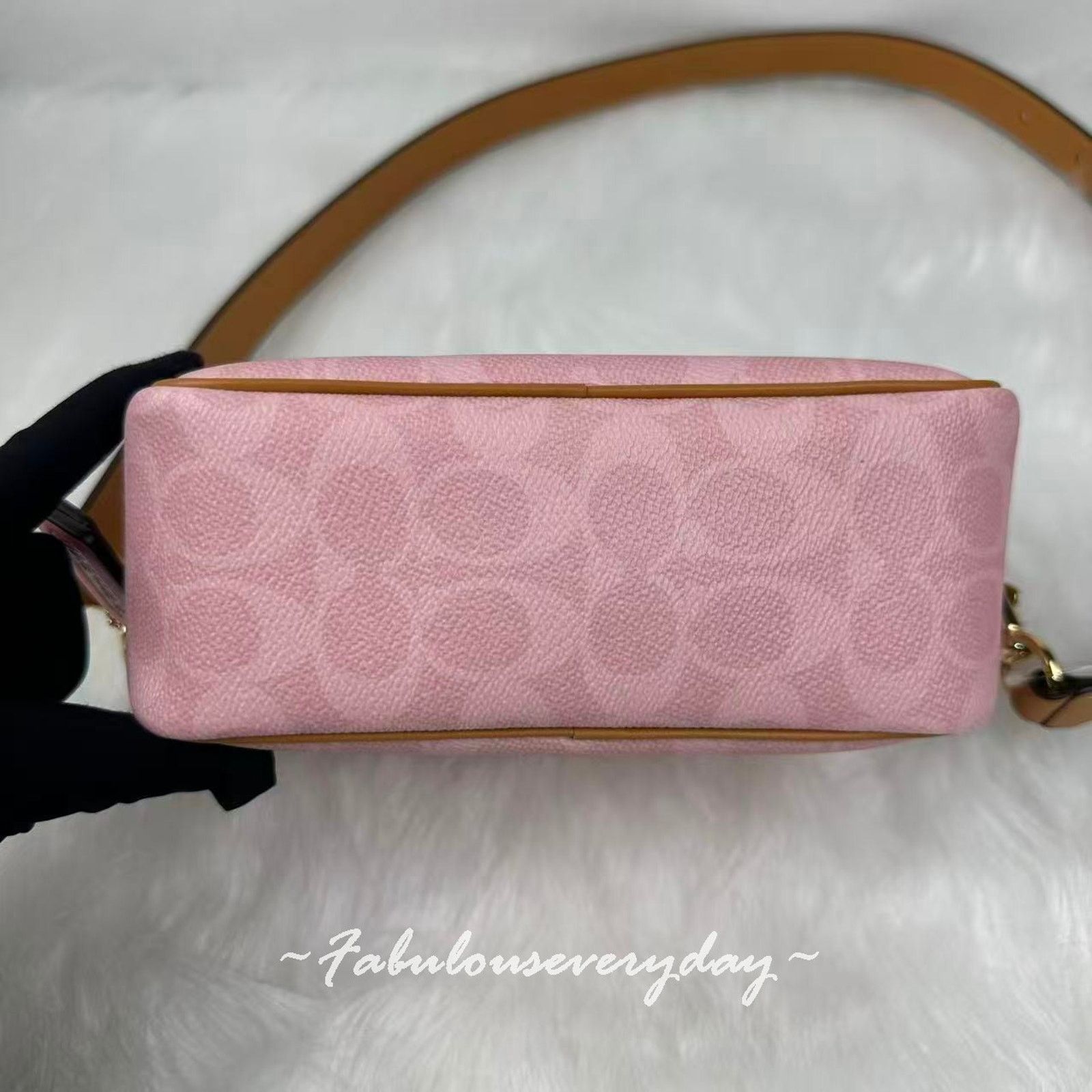 Coach Coach Mini Carey Crossbody Bag Sig Canvas Charms Powder Pink Size ONE SIZE - 6 Thumbnail