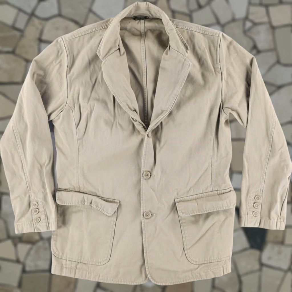 Eddie Bauer Eddie Bauer Chino Blazer Jacket Khaki Men's M Shirt Long Sleeve Collared Solid, 20in Chest, 30in Length, Relaxed Fit Size 40R - 1 Thumbnail