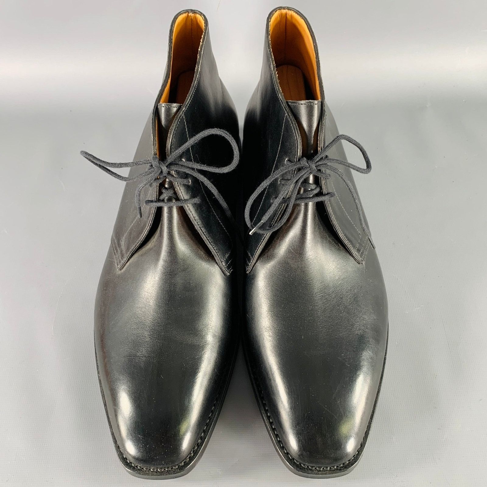 John Lobb JOHN LOBB Size 10 Giono Black Leather Lace-Up Ankle Boots Size US 10 / EU 43 - 4 Thumbnail
