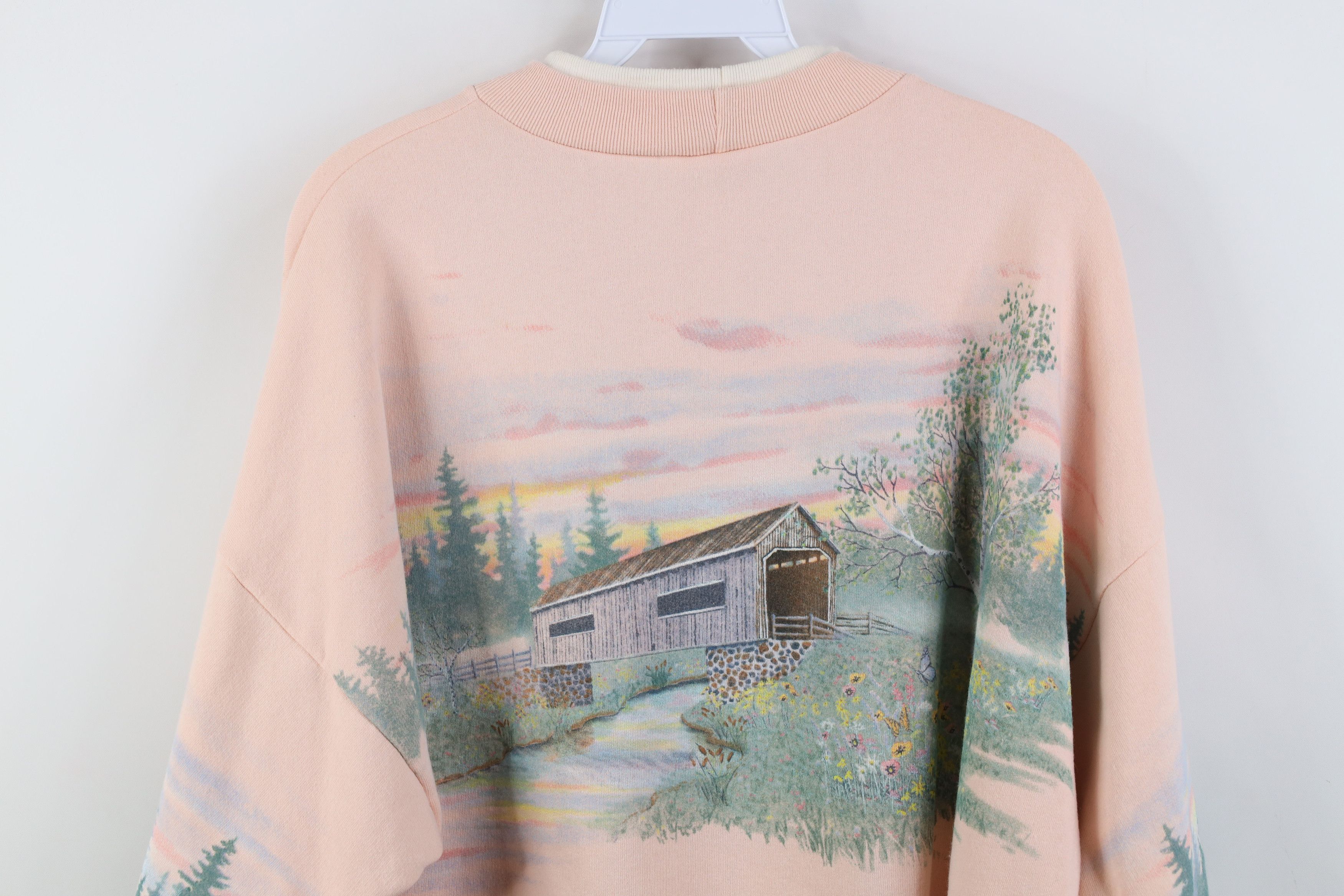 Vintage Vintage 90s Streetwear All Over Print Flower Sweatshirt USA Size L / US 10 / IT 46 - 13 Thumbnail