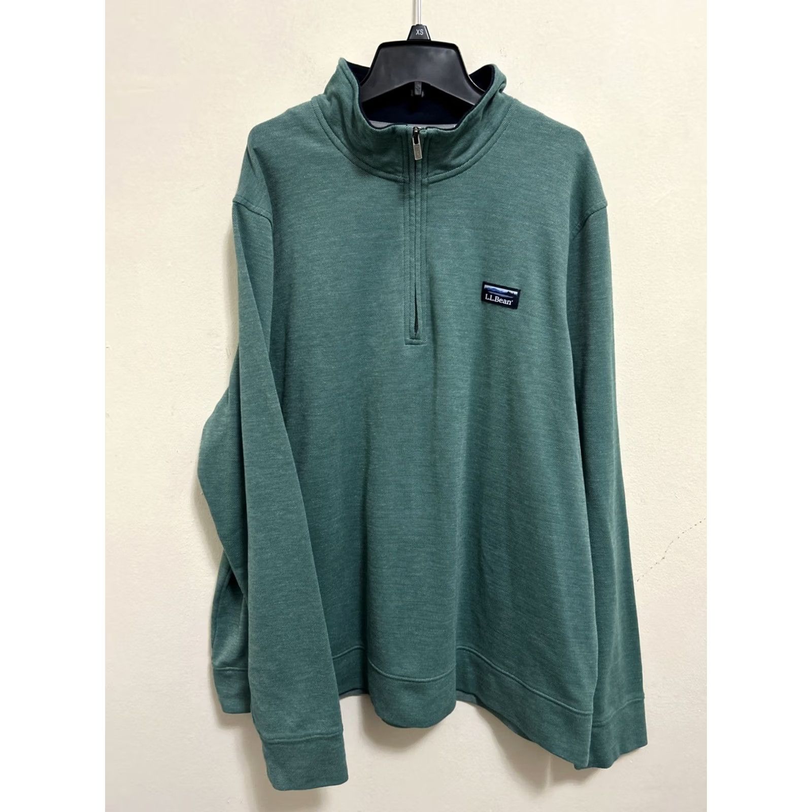 Altea LL Bean Pullover Mens XL Green Teal Comfort Stretch 1/4 Zip Long Sleeve Shirt Size US XL / EU 56 / 4 - 2 Thumbnail