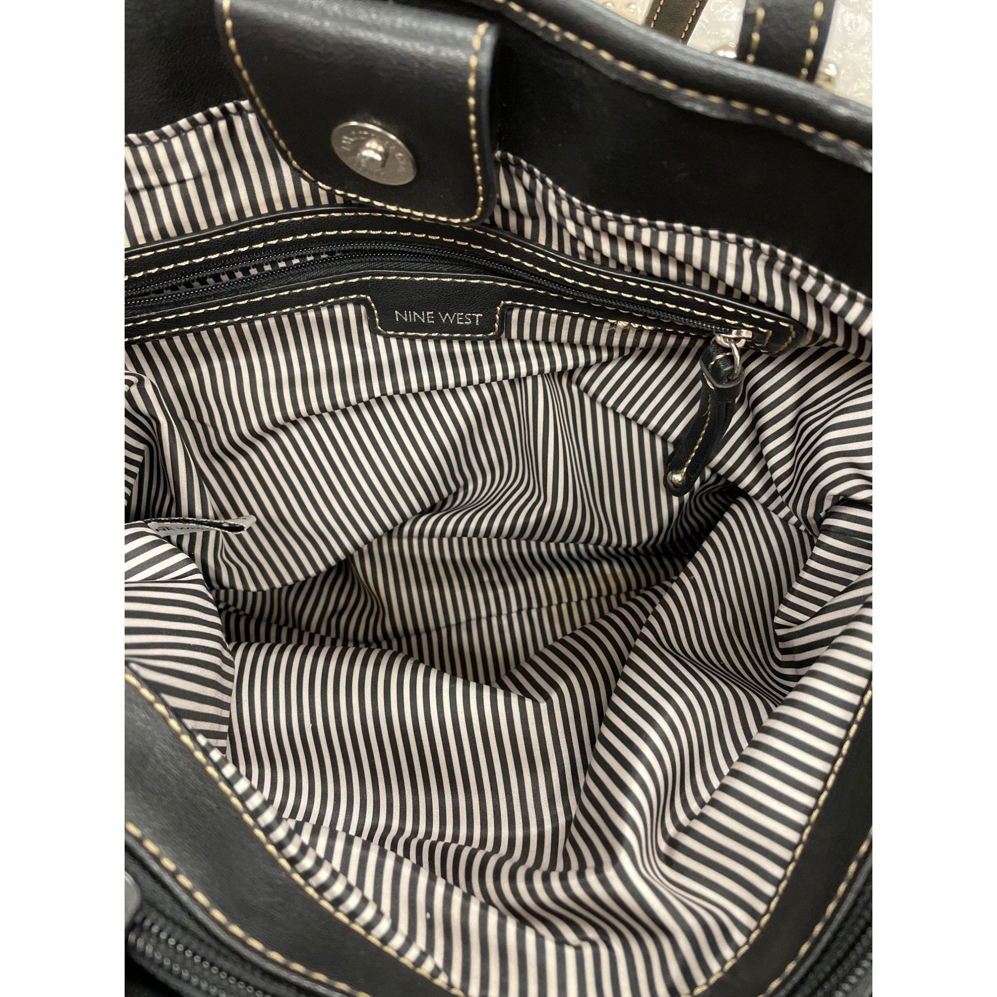 Nine West Nine West Womens Black and White Large Handbag Shoulder Bag Size ONE SIZE - 6 Thumbnail
